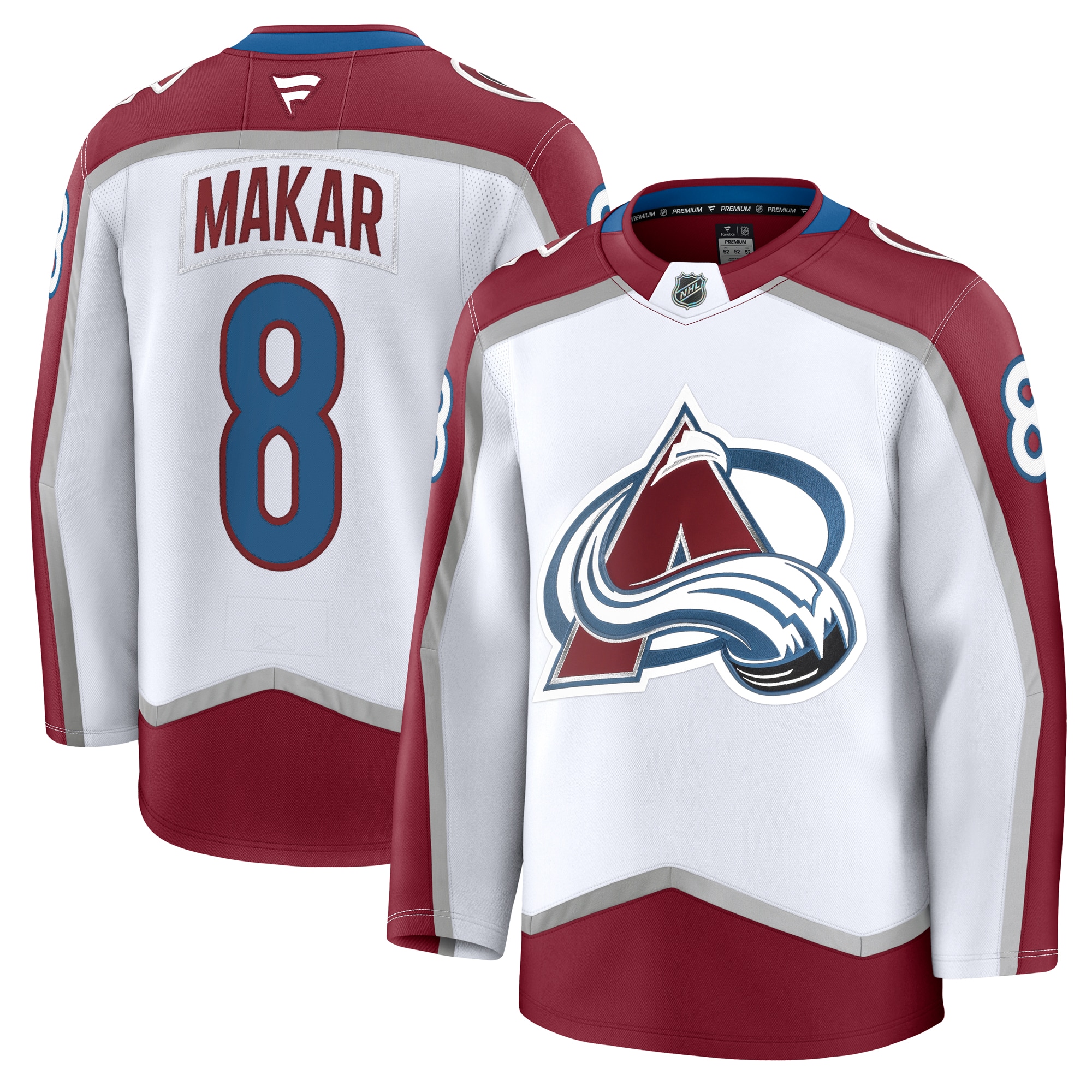Men's Colorado Avalanche Cale Makar White Away Premium Hockey Jersey - JS225 