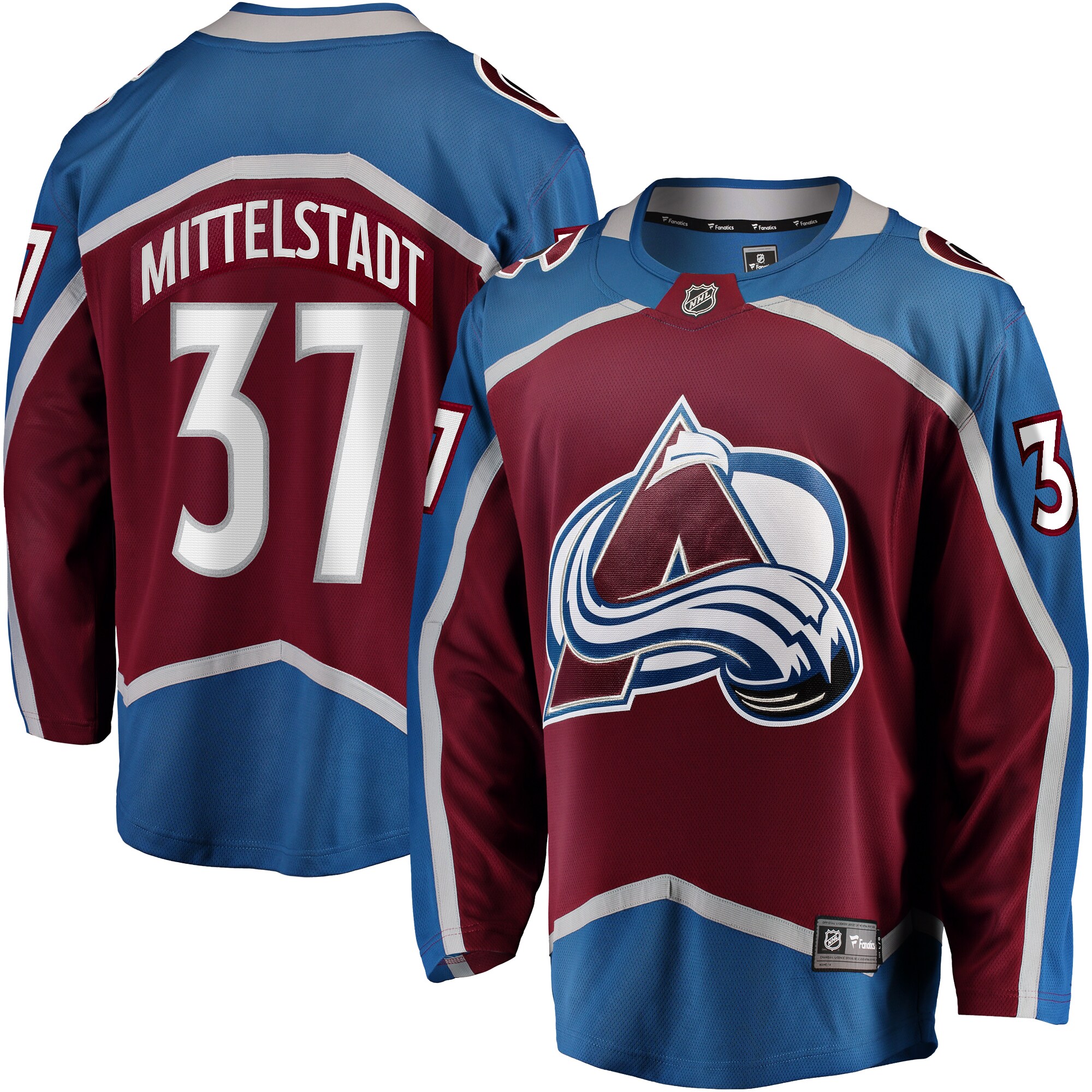 Men's Colorado Avalanche Casey Mittelstadt Burgundy Home Breakaway Hockey Jersey - JS735 