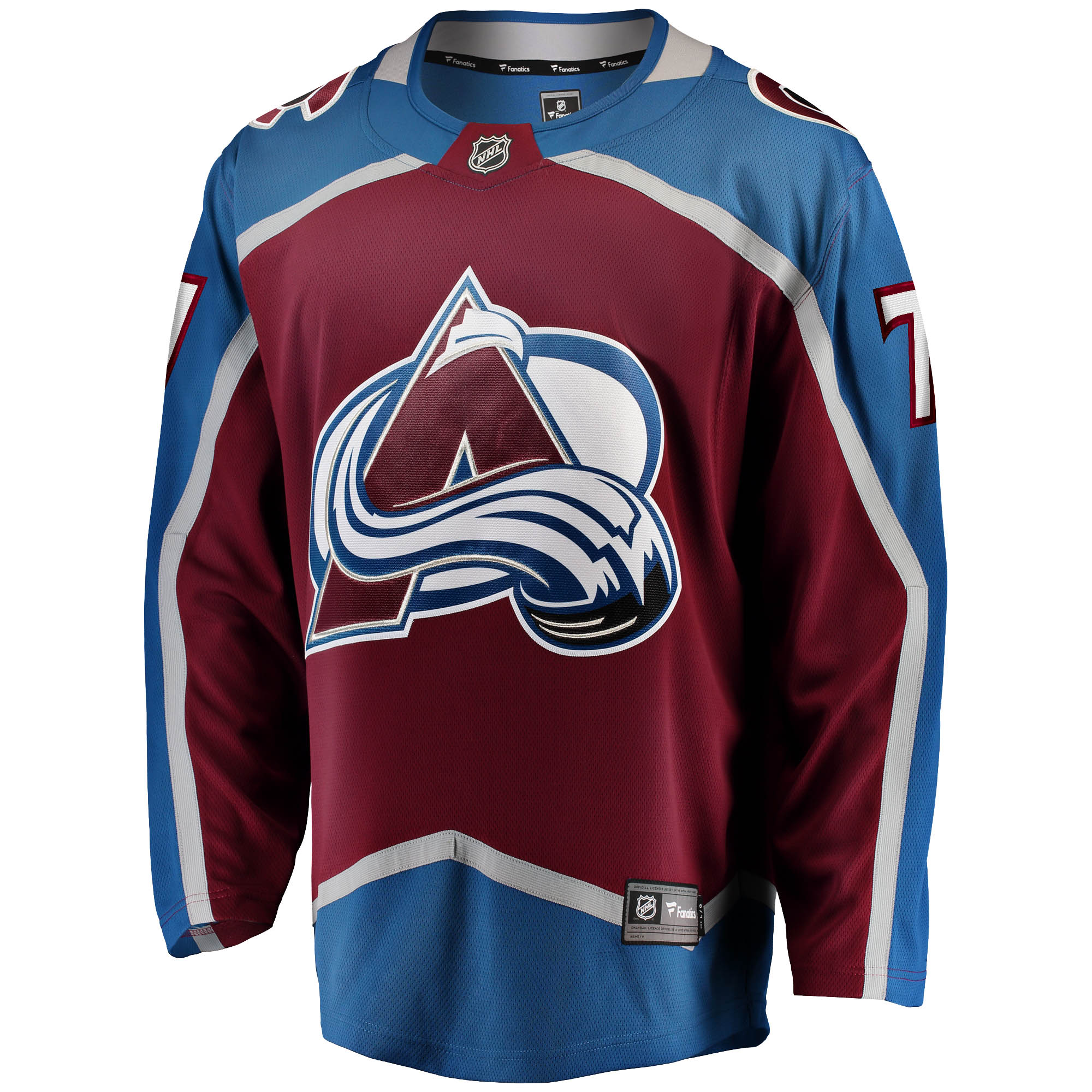 Alternative view of Men's Colorado Avalanche Devon Toews Burgundy Home Breakaway Player Hockey Jersey - JS788 