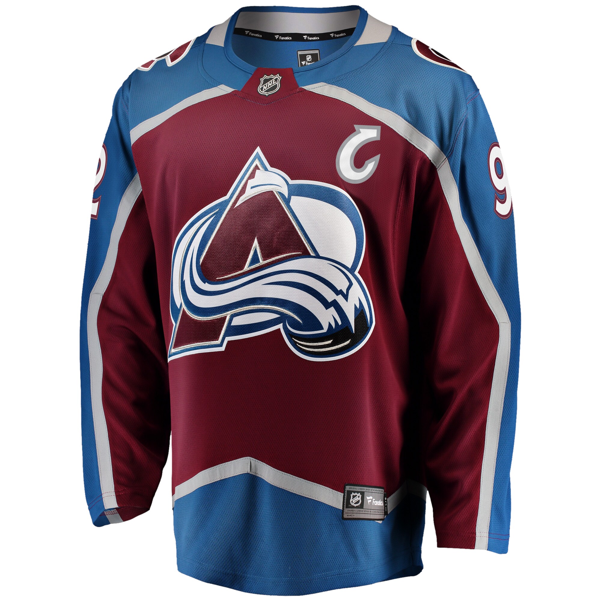 Alternative view of Men's Colorado Avalanche Gabriel Landeskog Burgundy Captain Patch Home Breakaway Hockey Jersey - JS125 