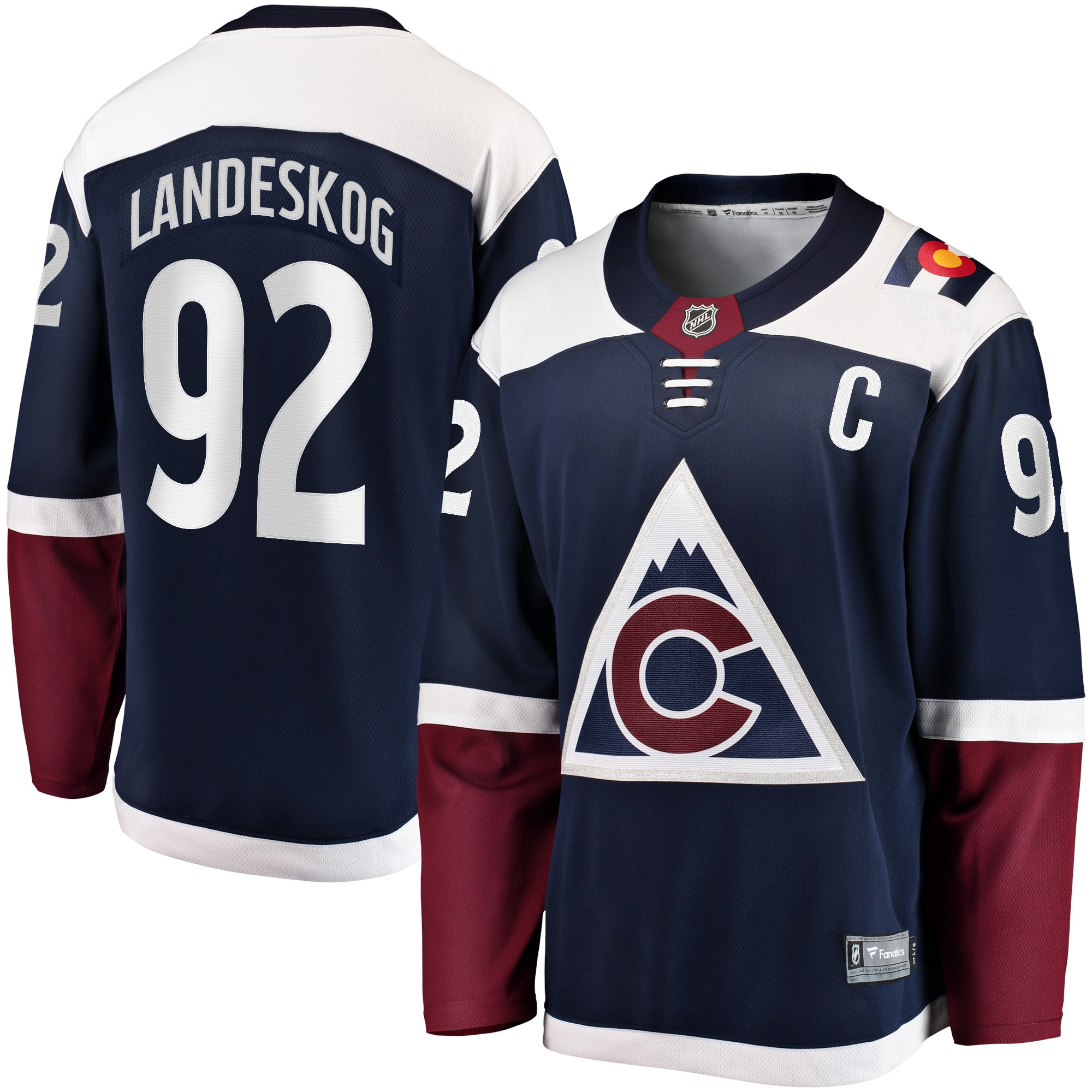 Men's Colorado Avalanche Gabriel Landeskog Navy Premier Breakaway Player Hockey Jersey - JS577 