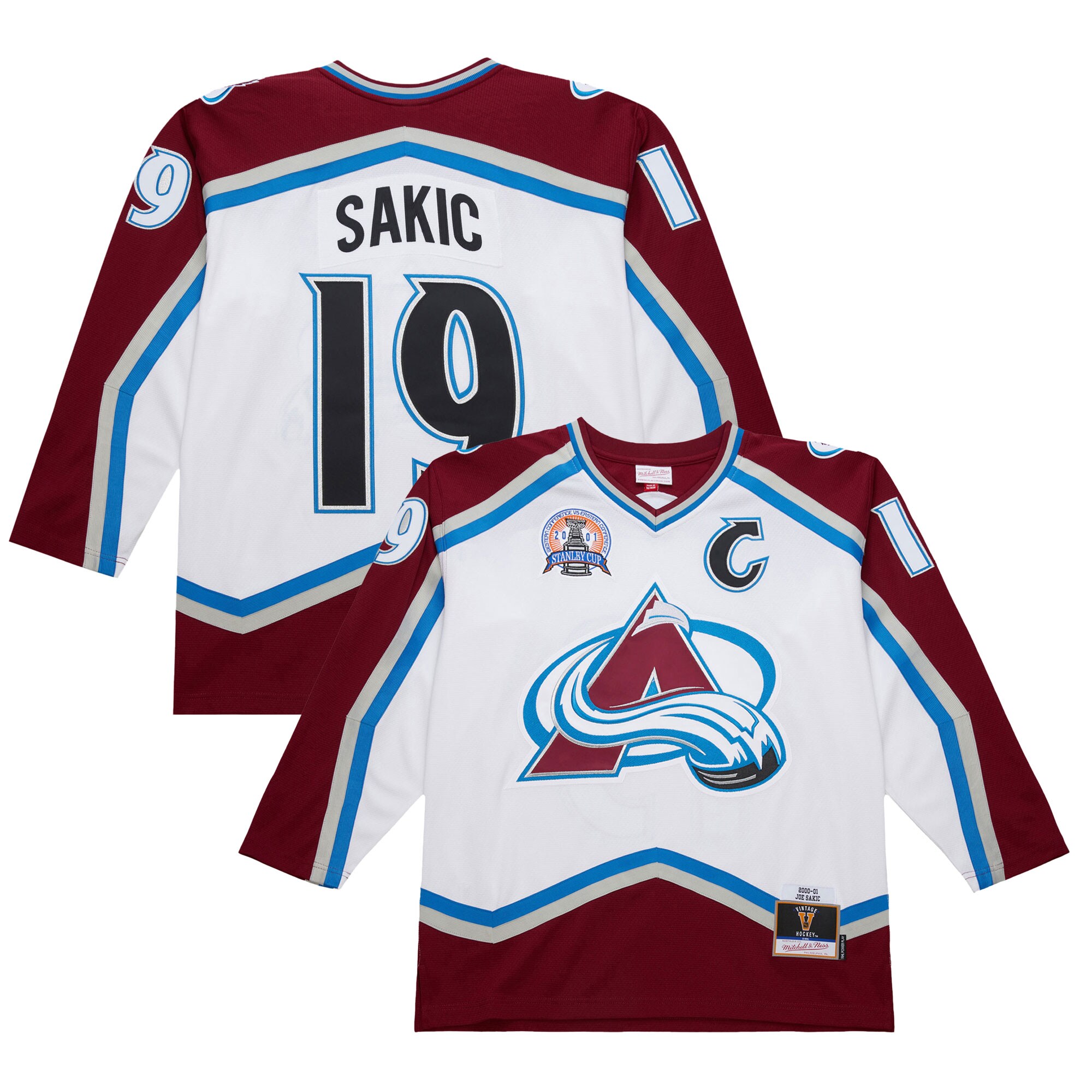 Men's Colorado Avalanche Joe Sakic White 2000-01 Power Play Hockey Jersey - JS986 
