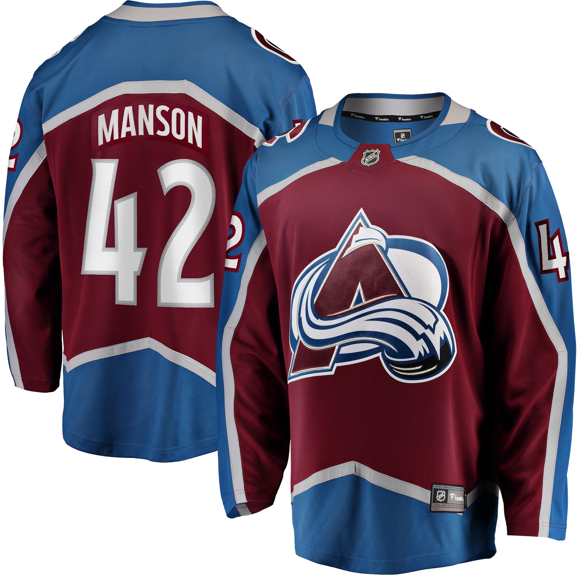 Men's Colorado Avalanche Josh Manson Burgundy Home Breakaway Player Hockey Jersey - JS895 