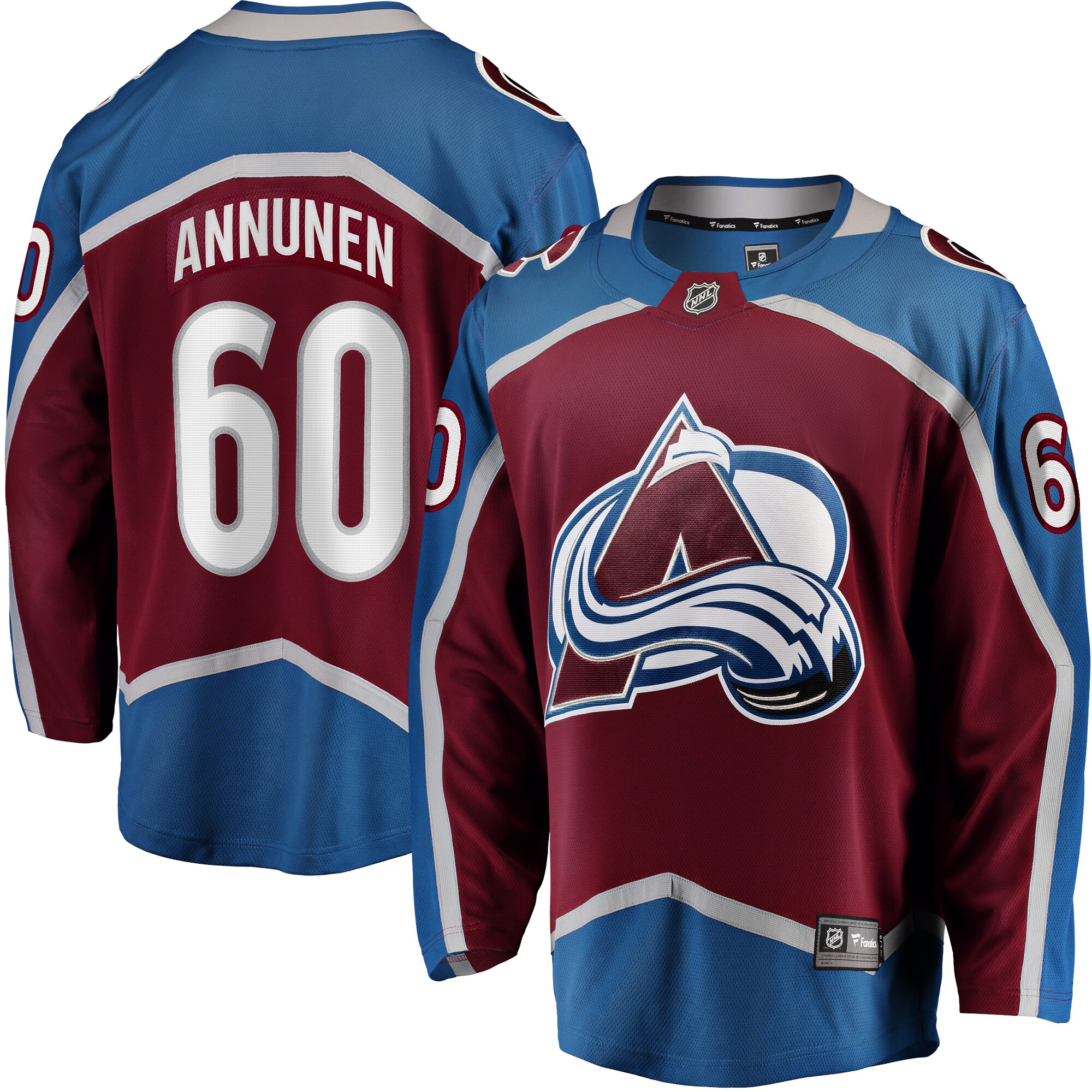 Men's Colorado Avalanche Justus Annunen Burgundy Home Premier Breakaway Player Hockey Jersey - JS225 