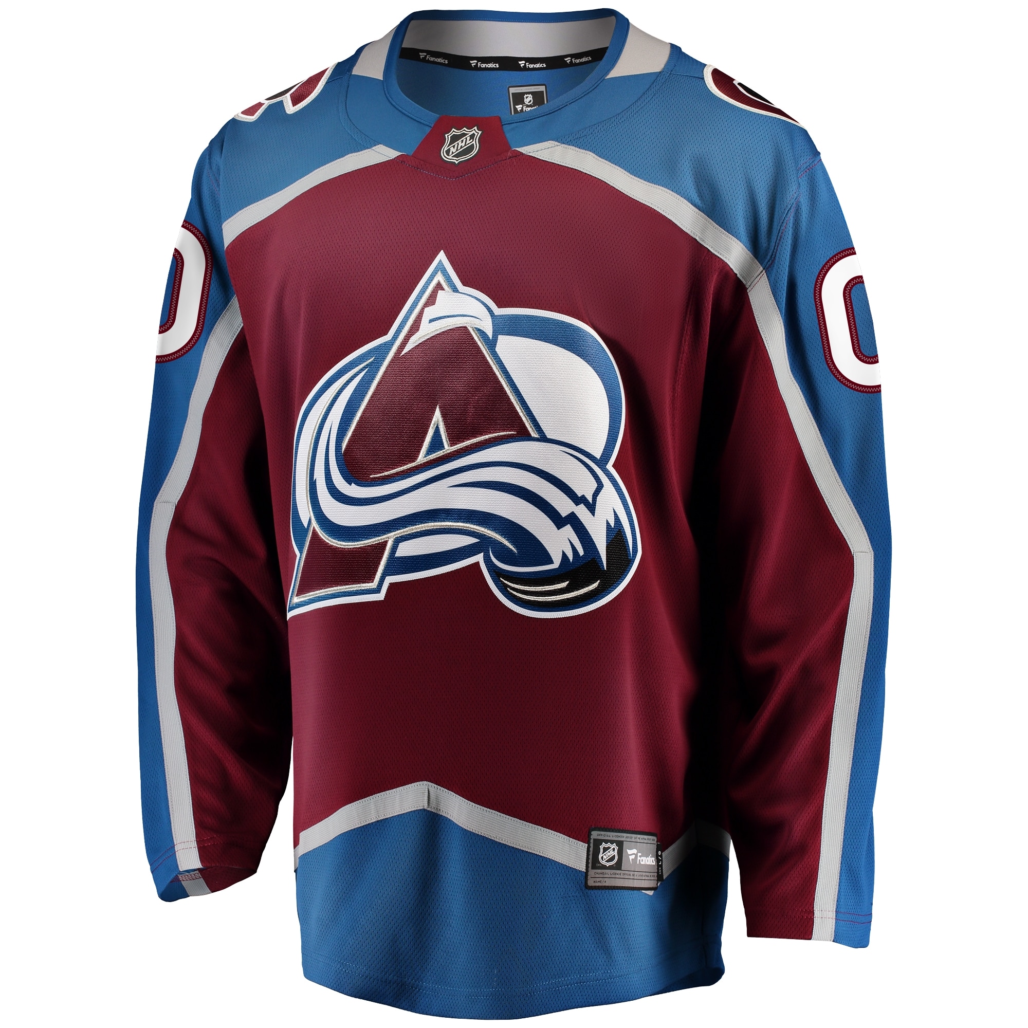 Alternative view of Men's Colorado Avalanche Maroon Home Breakaway Custom Hockey Jersey - JS821 