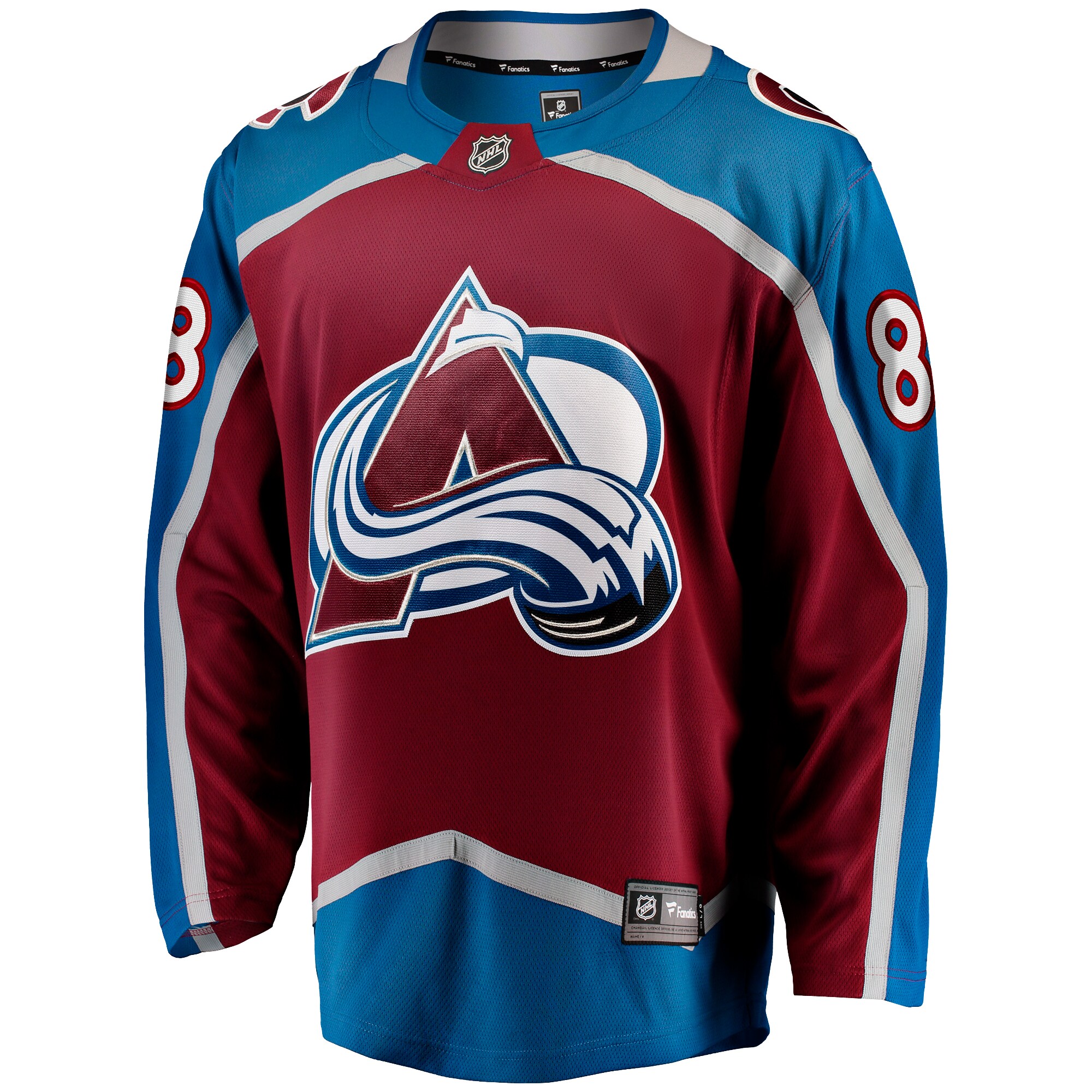 Alternative view of Men's Colorado Avalanche Martin Necas Burgundy Breakaway Player Hockey Jersey - JS770 