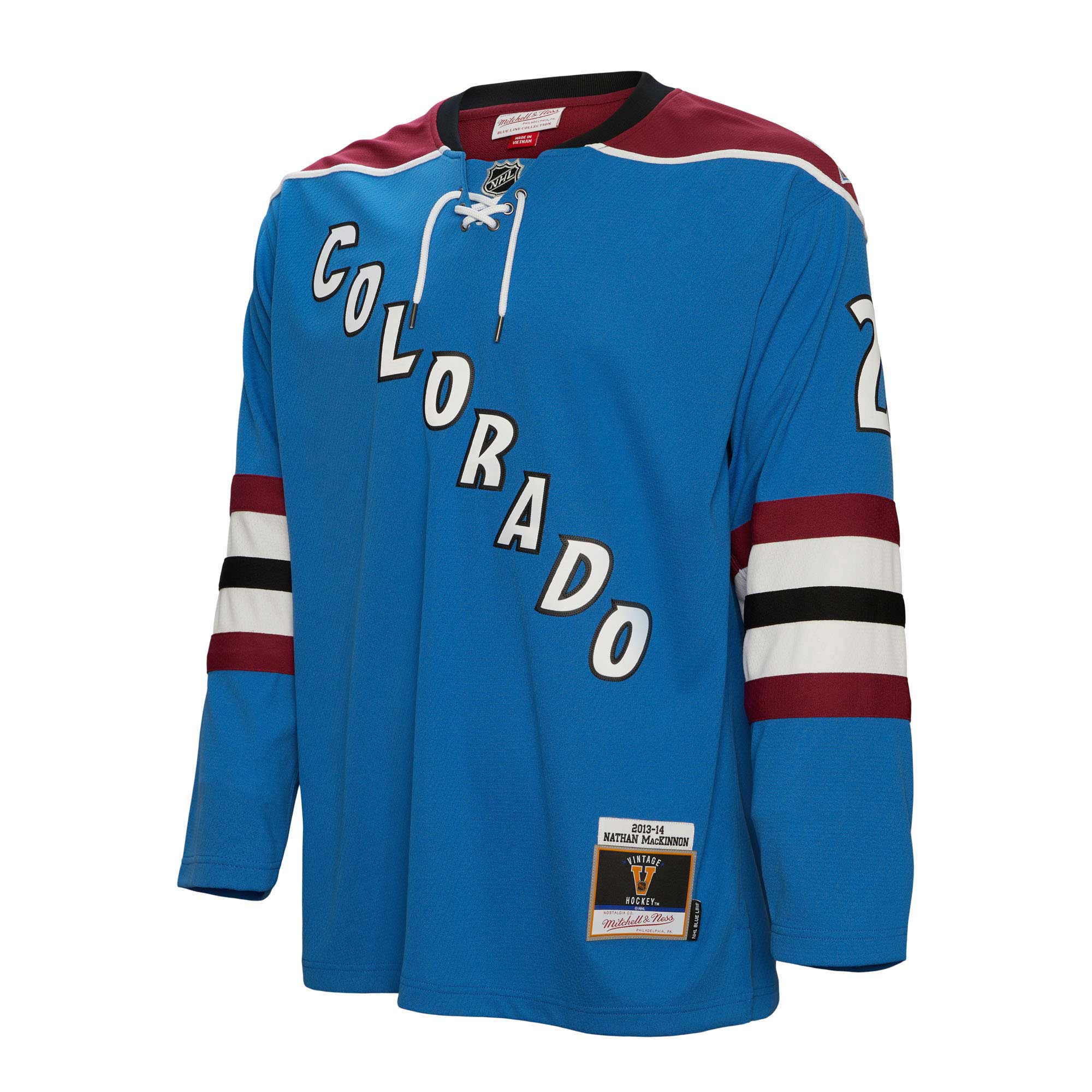 Alternative view of Men's Colorado Avalanche Nathan MacKinnon Mitchell & Ness Blue Big & Tall 2013 Blue Line Player Hockey Jersey - JS937 