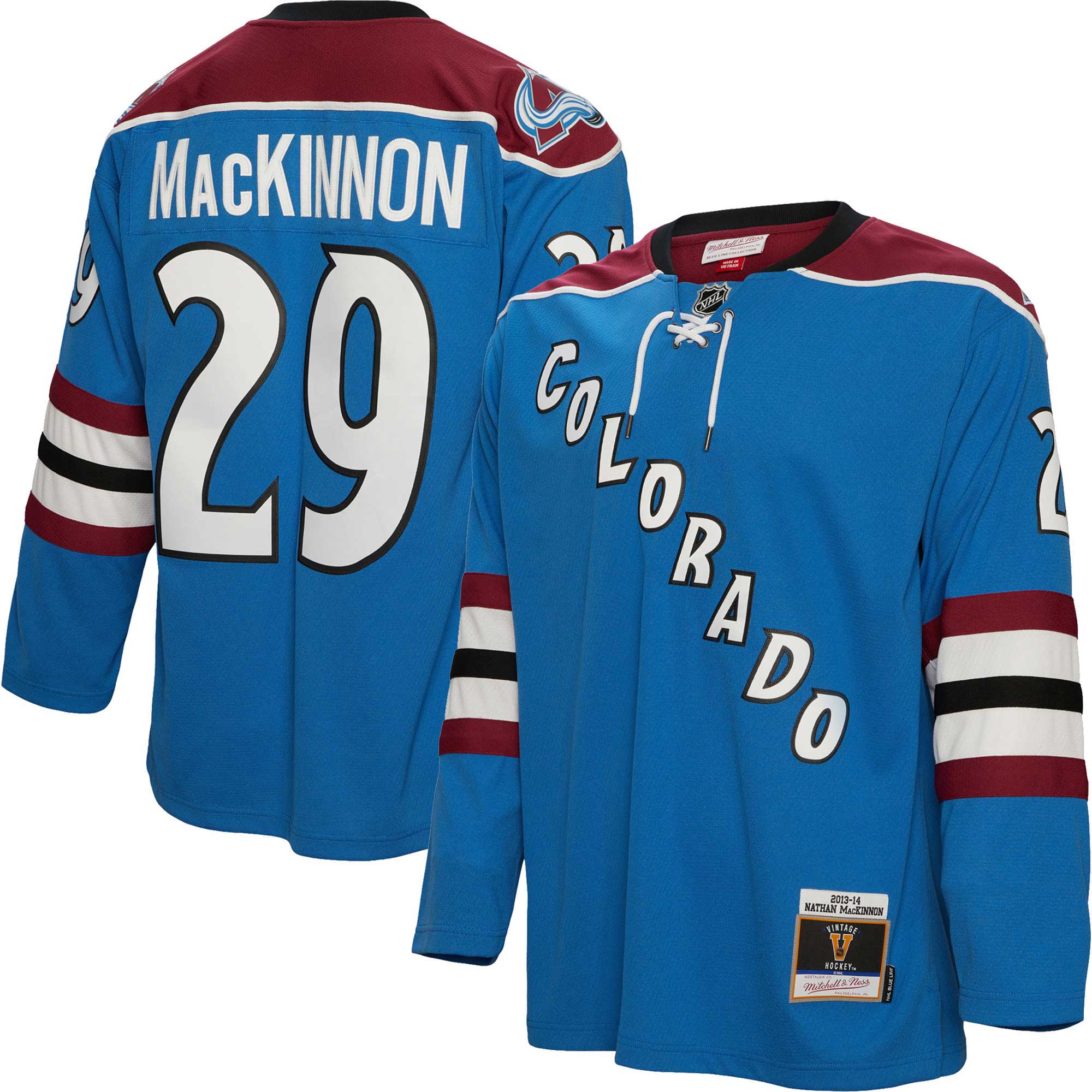 Men's Colorado Avalanche Nathan MacKinnon Mitchell & Ness Blue Big & Tall 2013 Blue Line Player Hockey Jersey - JS937 