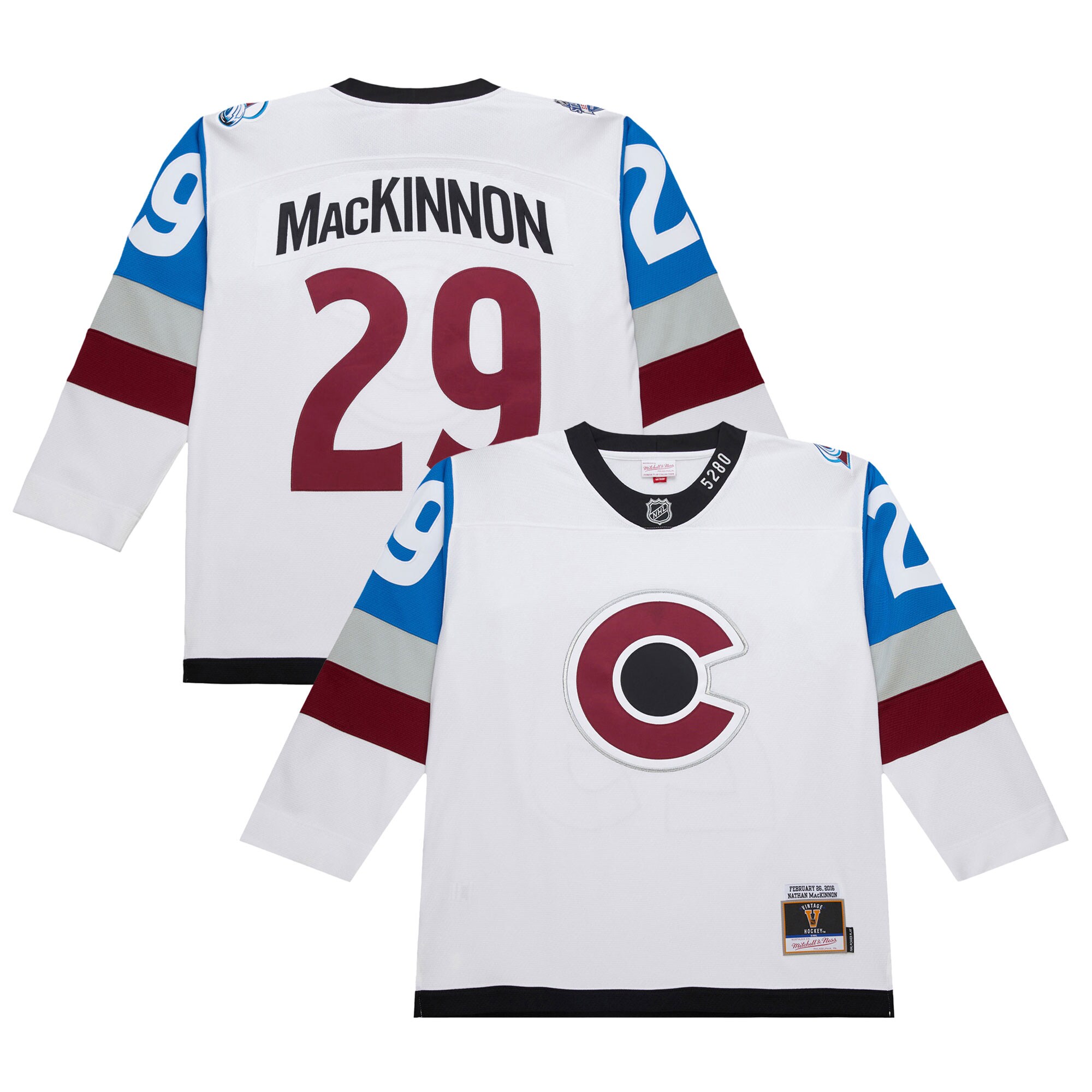 Men's Colorado Avalanche Nathan MacKinnon White 2016-17 Power Play Hockey Jersey - JS382 