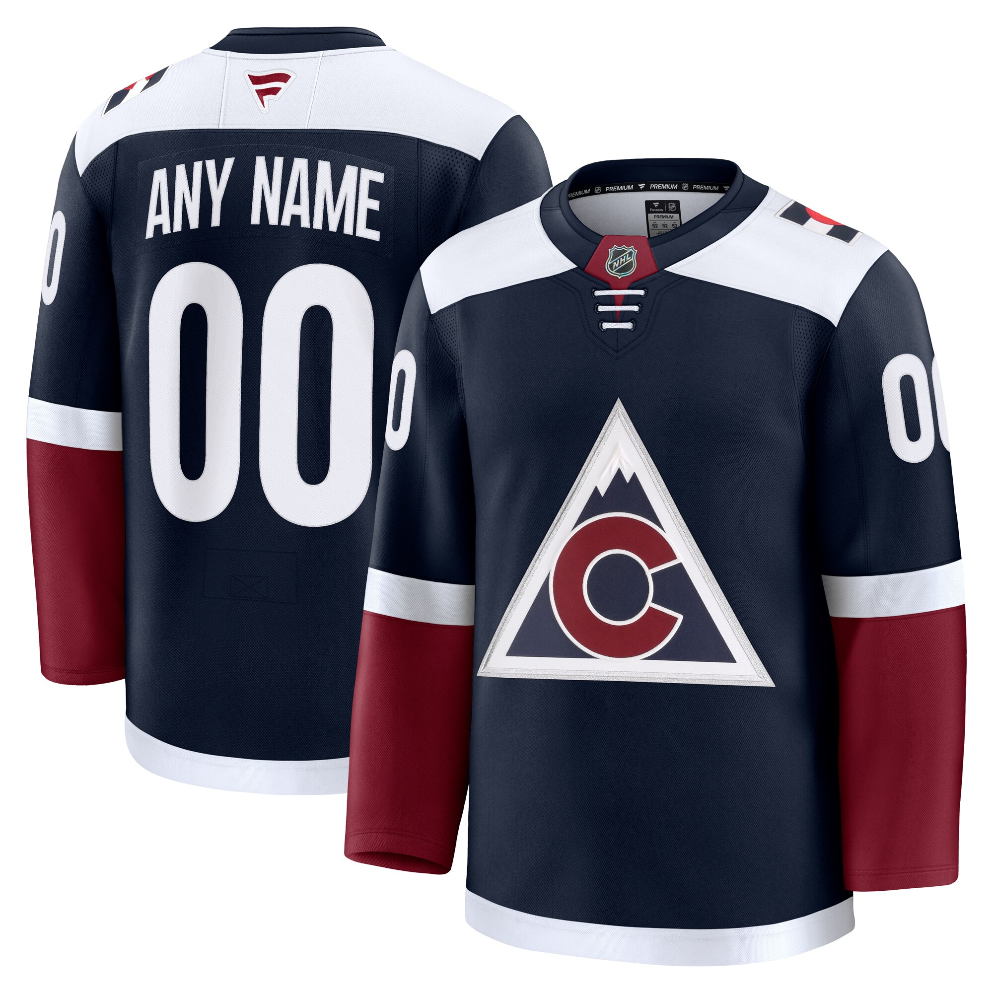 Men's Colorado Avalanche Navy Alternate Premium Custom Hockey Jersey - JS126 