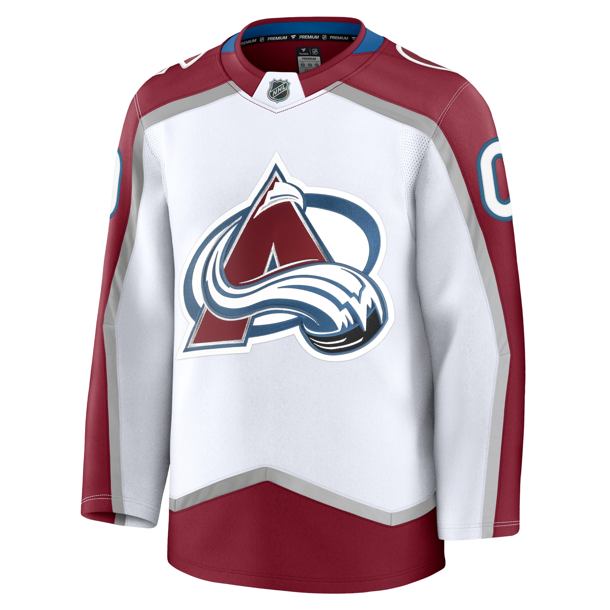 Alternative view of Men's Colorado Avalanche White Away Premium Custom Hockey Jersey - JS602 