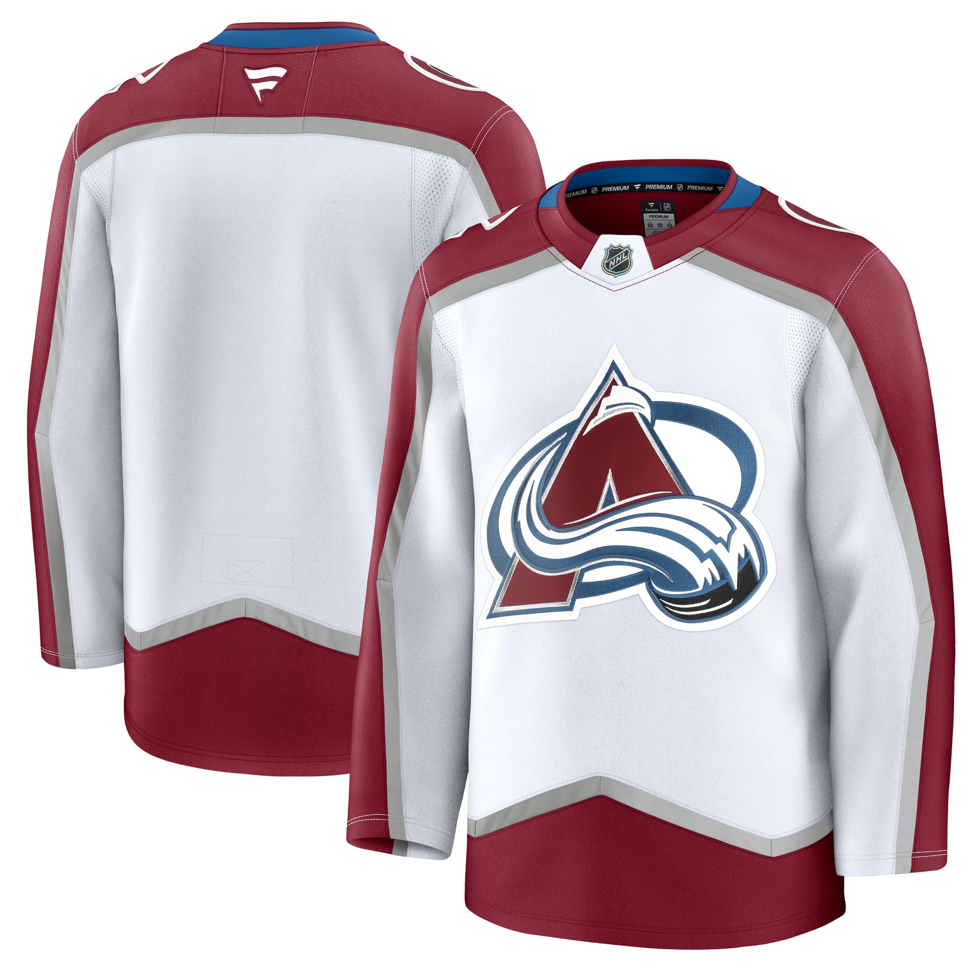 Men's Colorado Avalanche White Away Premium Hockey Jersey - JS585 