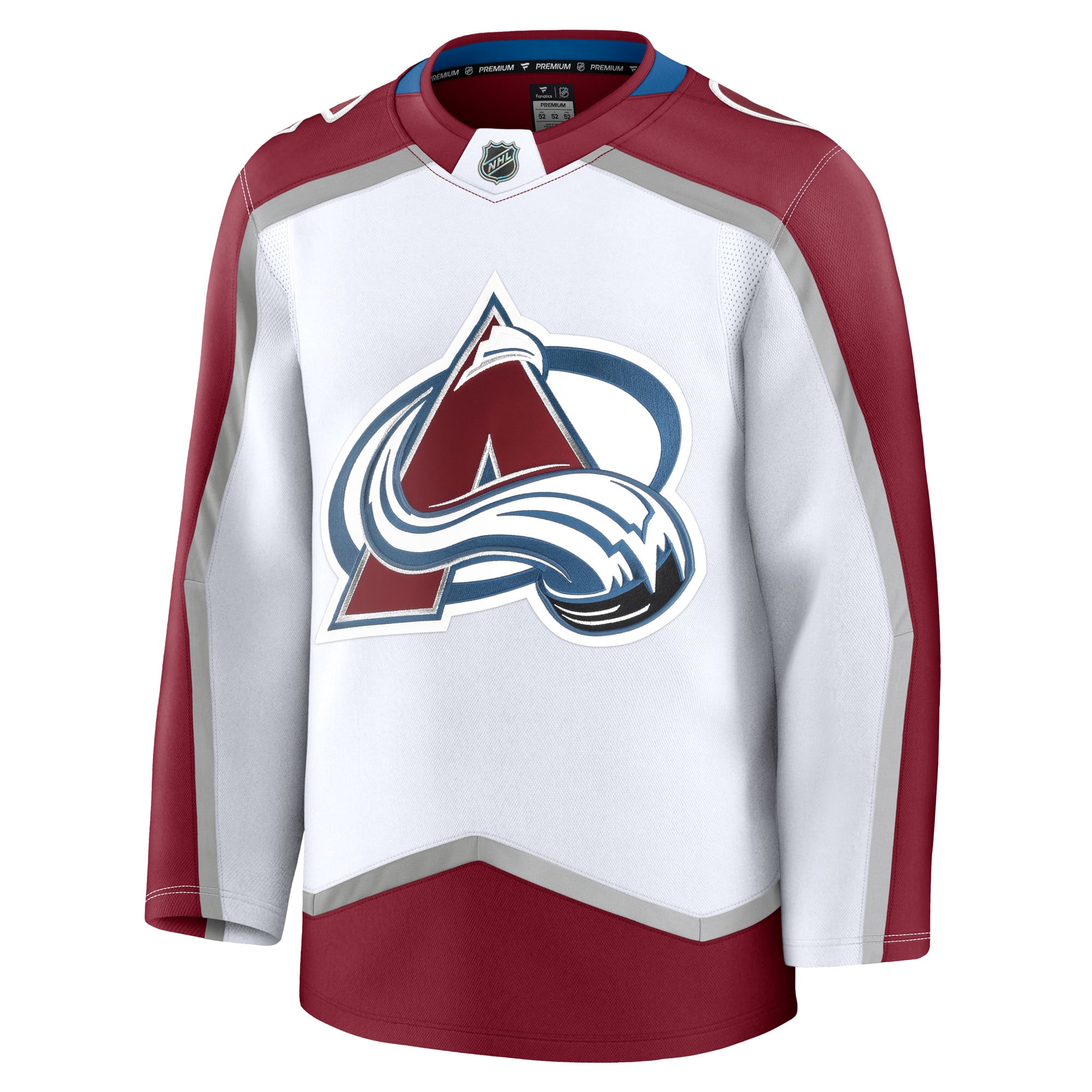 Alternative view of Men's Colorado Avalanche White Away Premium Hockey Jersey - JS585 