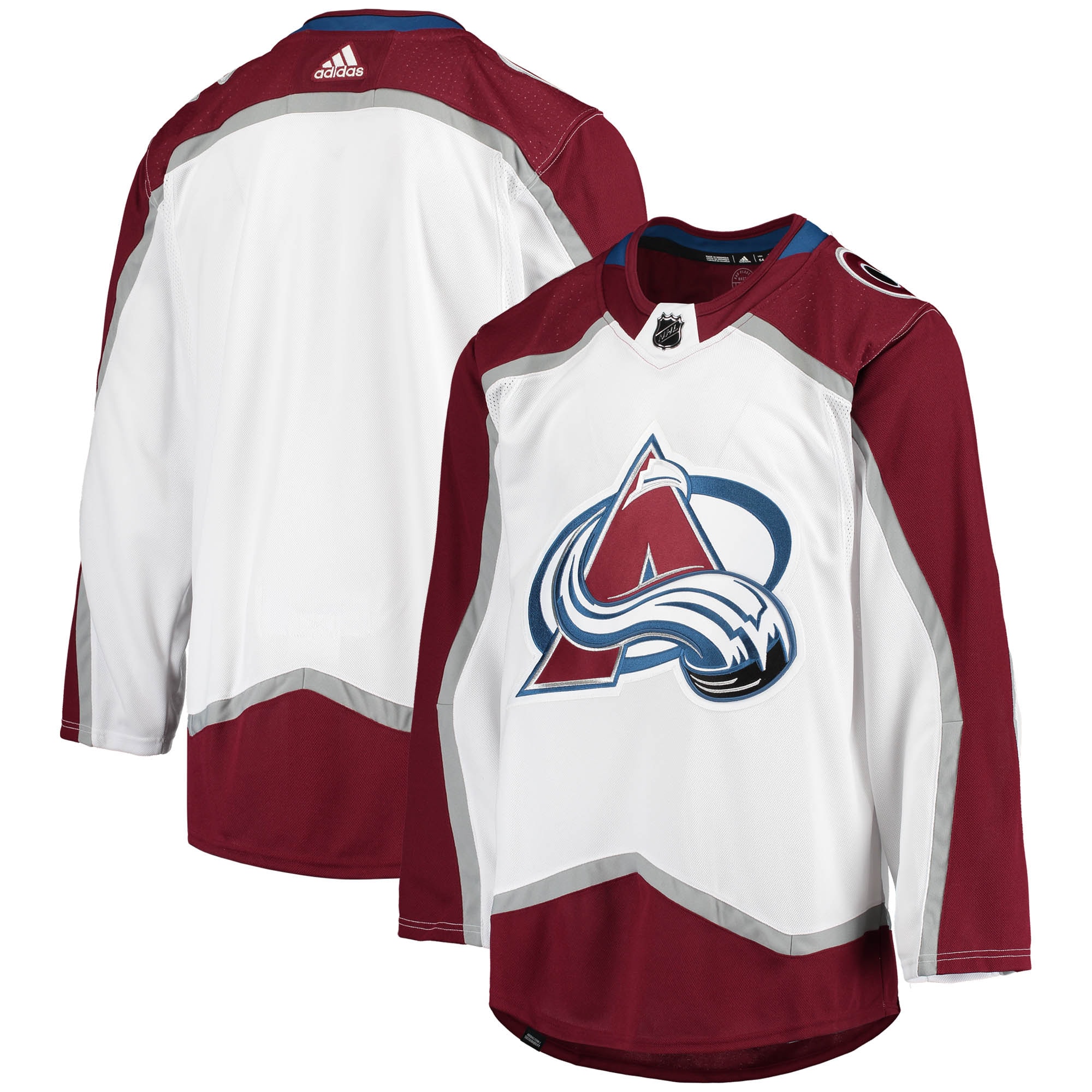 Men's Colorado Avalanche White Away Pro Team Hockey Jersey - JS831 