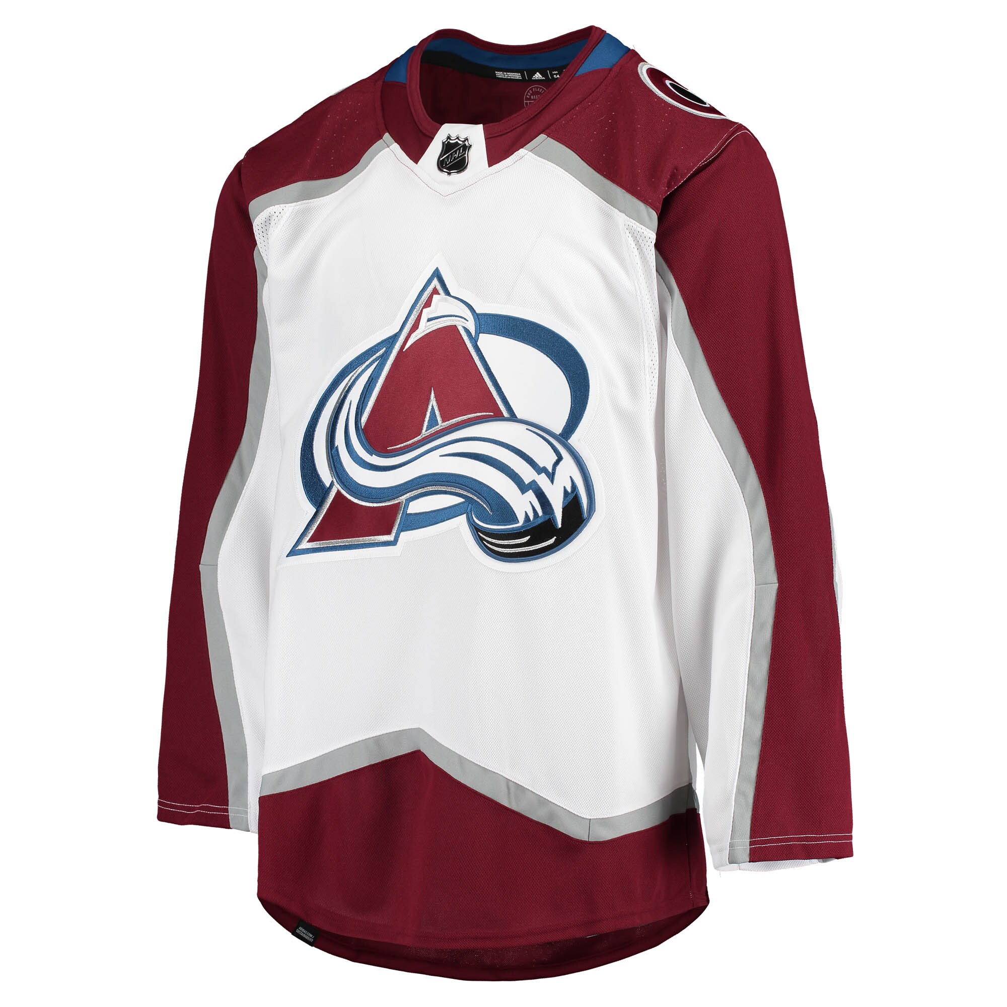 Alternative view of Men's Colorado Avalanche White Away Pro Team Hockey Jersey - JS831 