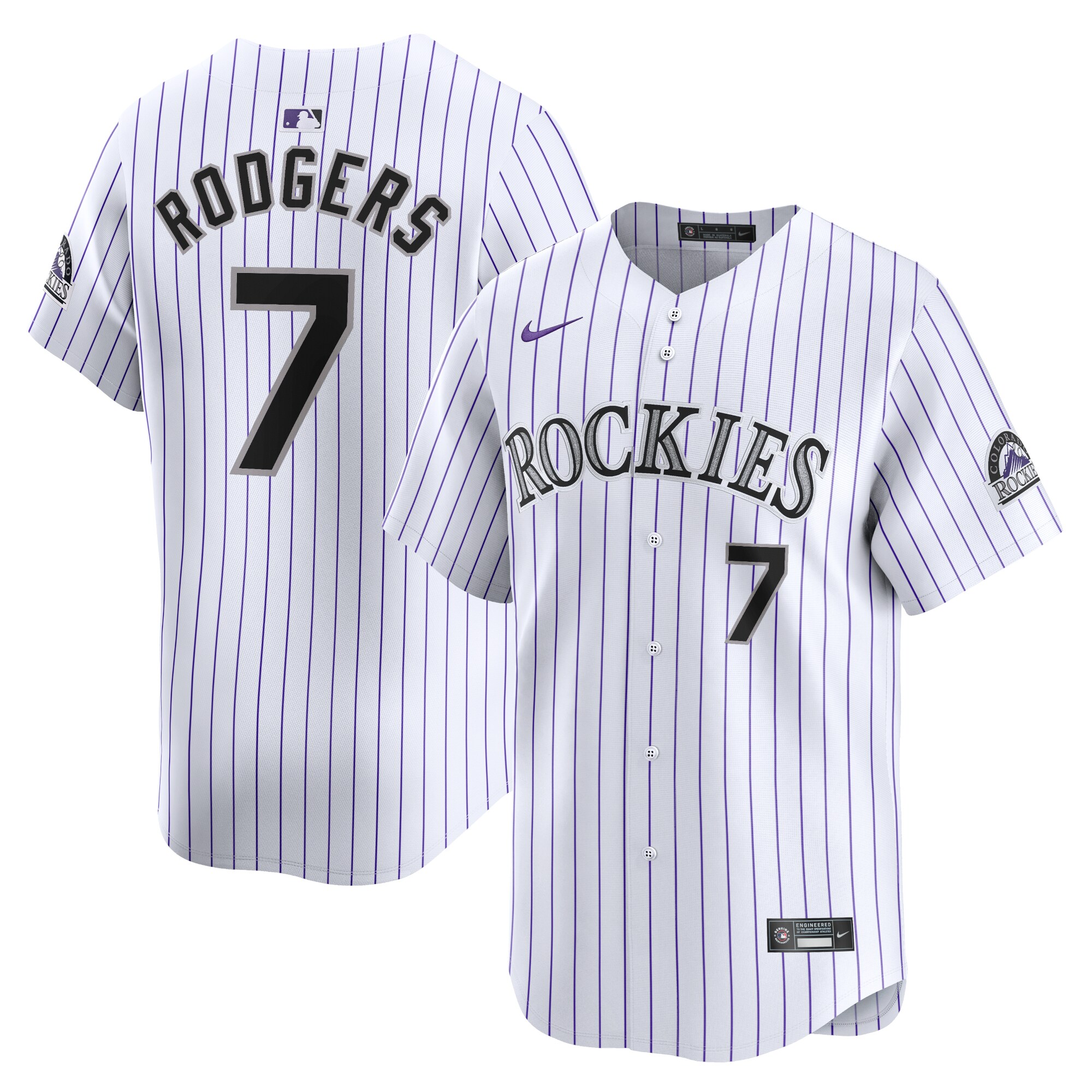 Men's Colorado Rockies Brendan Rodgers White Home Limited Player Baseball Jersey