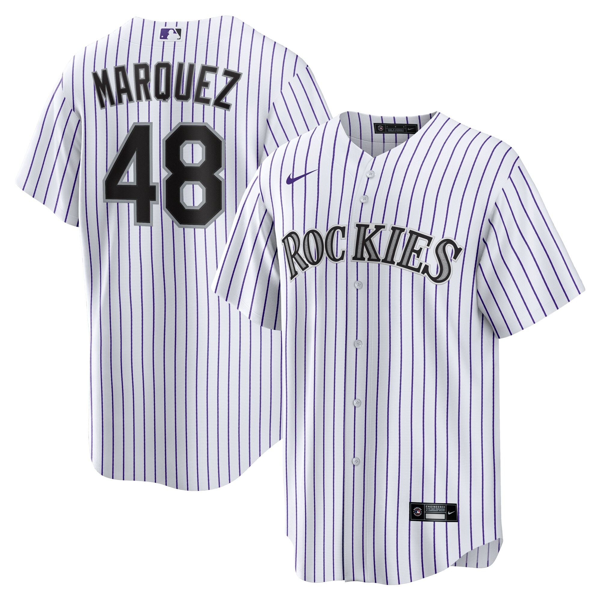 Men's Colorado Rockies German Marquez White Home Baseball Jersey