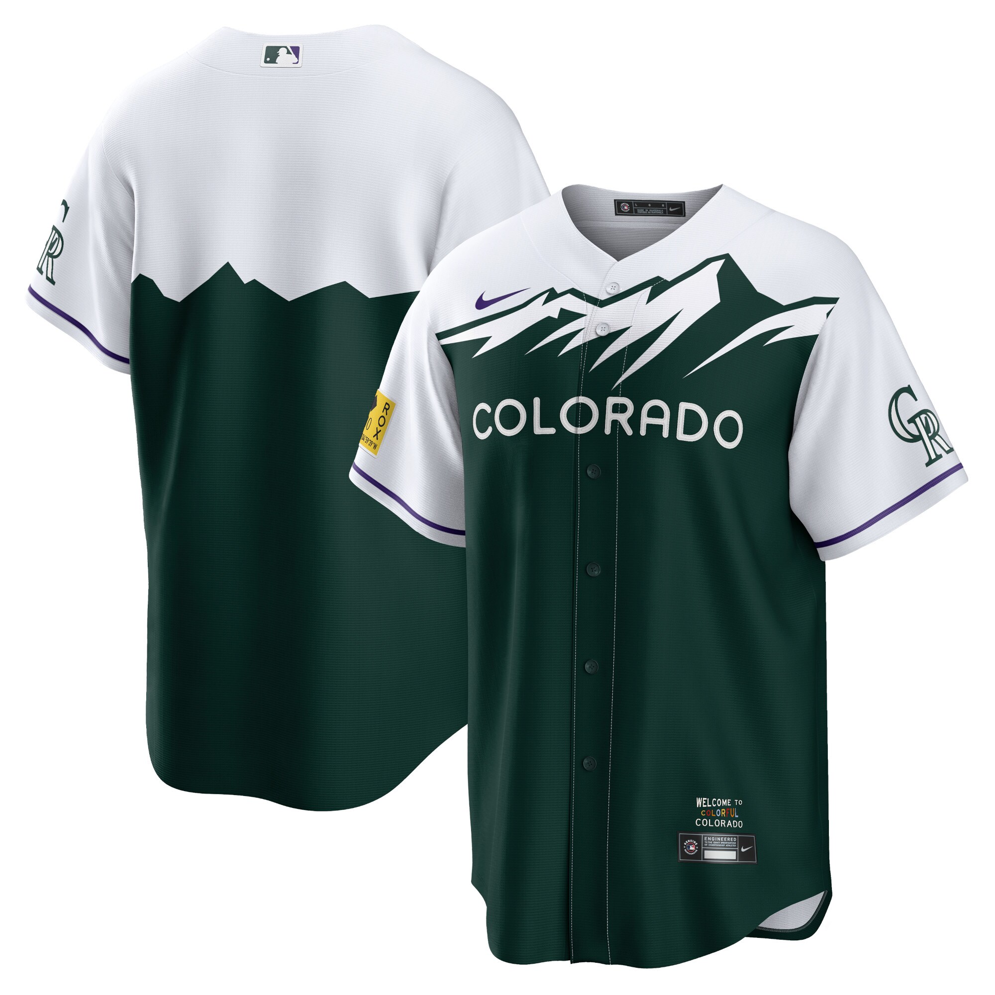 Men's Colorado Rockies Green City Connect Team Baseball Jersey