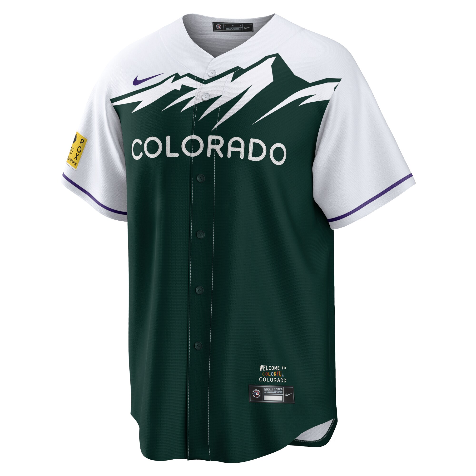 Alternative view of Men's Colorado Rockies Kris Bryant White/Forest Green City Connect Player Baseball Jersey