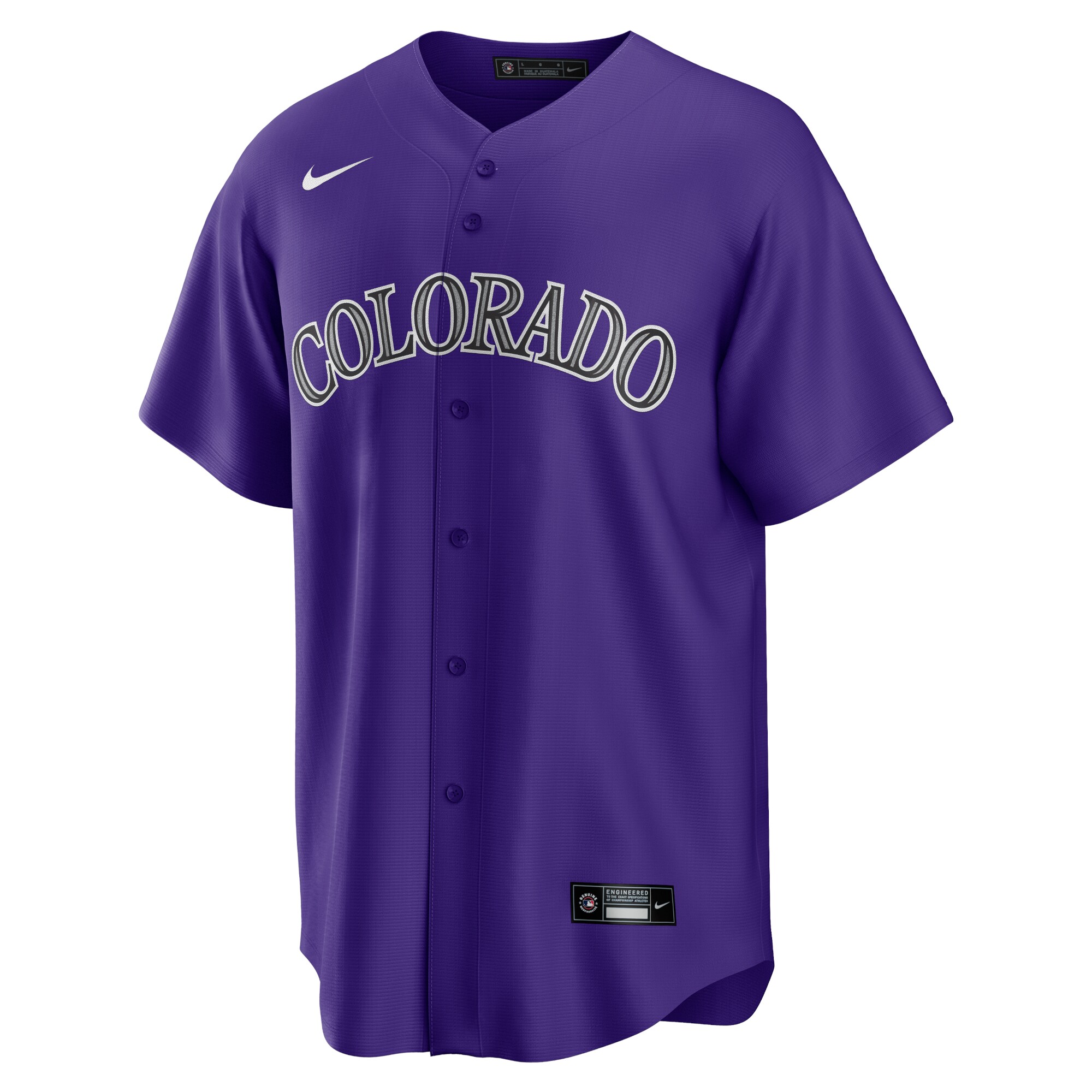 Alternative view of Men's Colorado Rockies Nolan Jones Purple Alternate Baseball Jersey