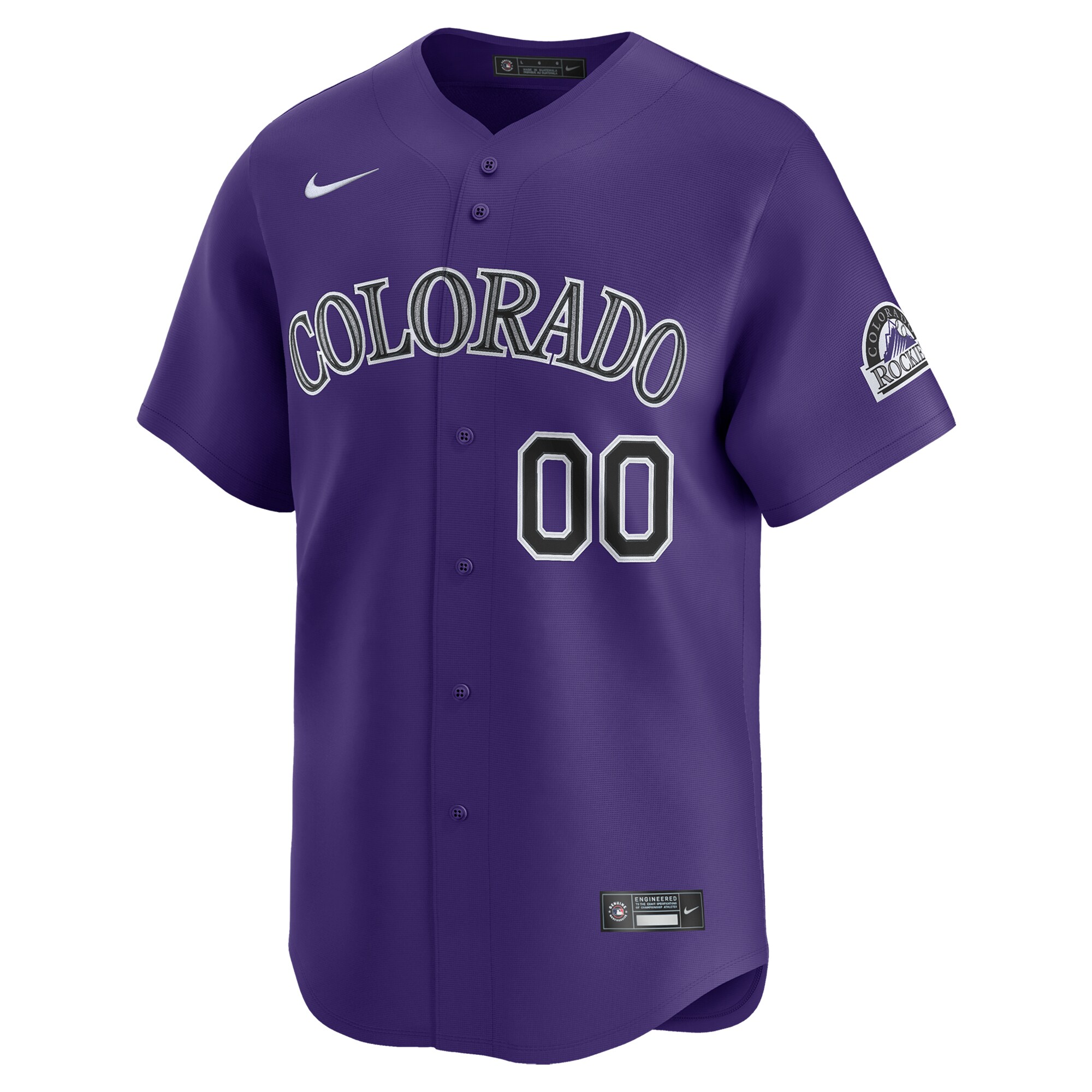 Alternative view of Men's Colorado Rockies Purple Alternate Limited Custom Baseball Jersey