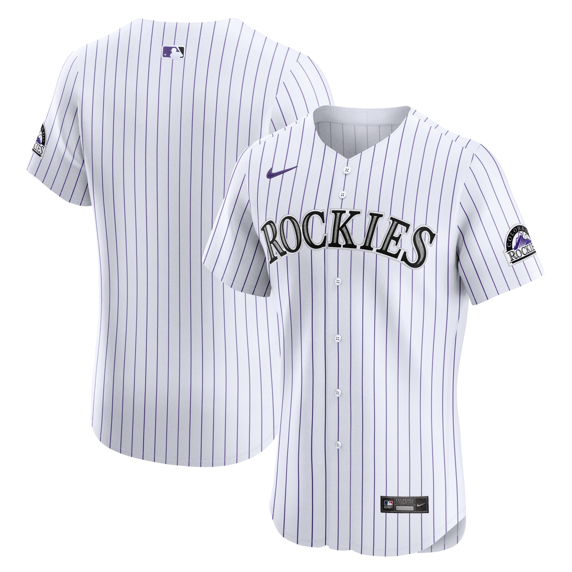 Men's Colorado Rockies White Home Elite Baseball Jersey