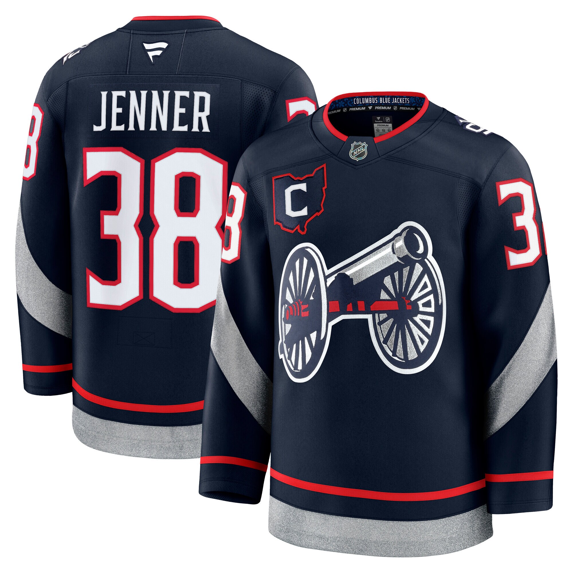 Men's Columbus Blue Jackets Boone Jenner Navy 2025 NHL Stadium Series Premium Player Hockey Jersey - JS316 