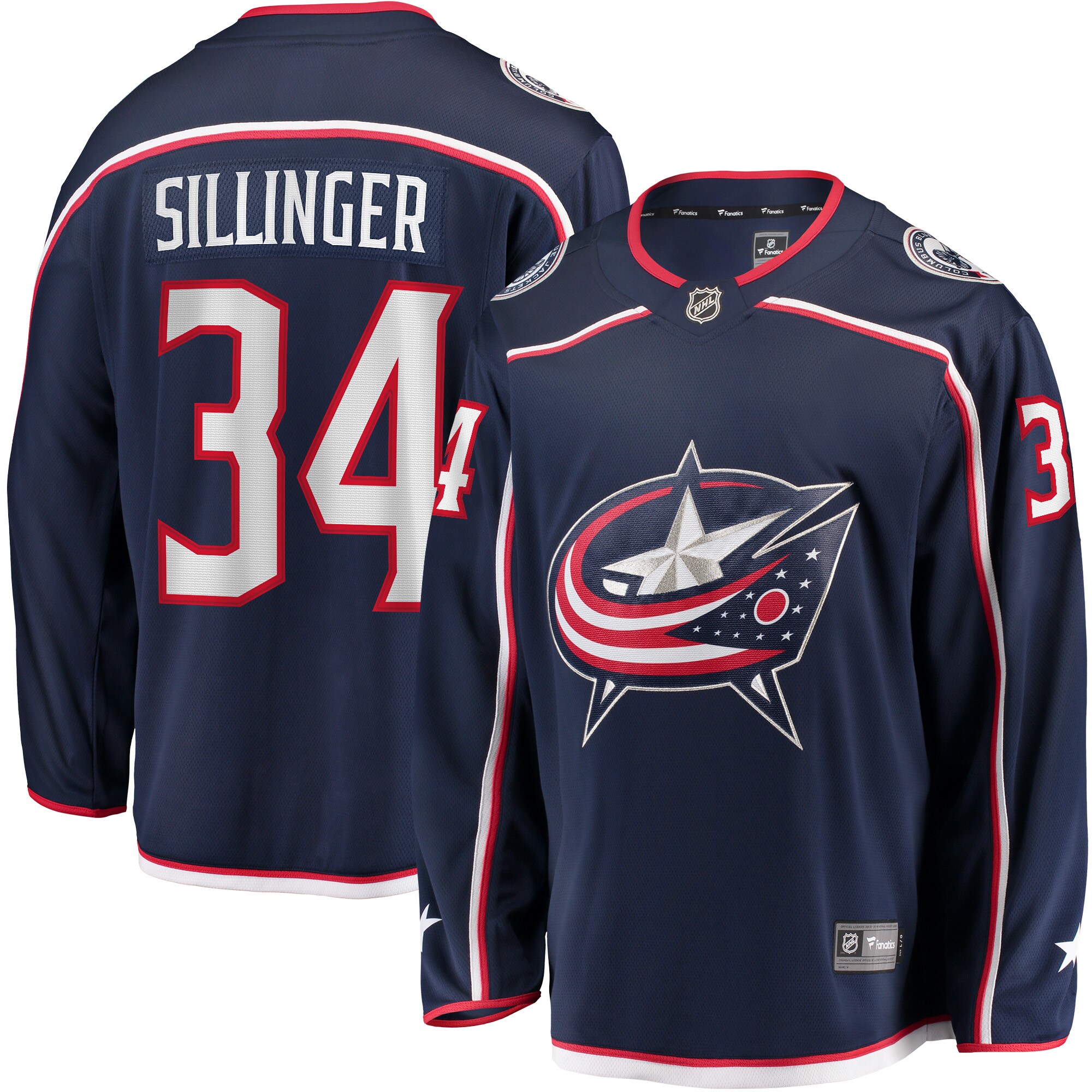 Men's Columbus Blue Jackets Cole Sillinger Navy Home Breakaway Player Hockey Jersey - JS919 