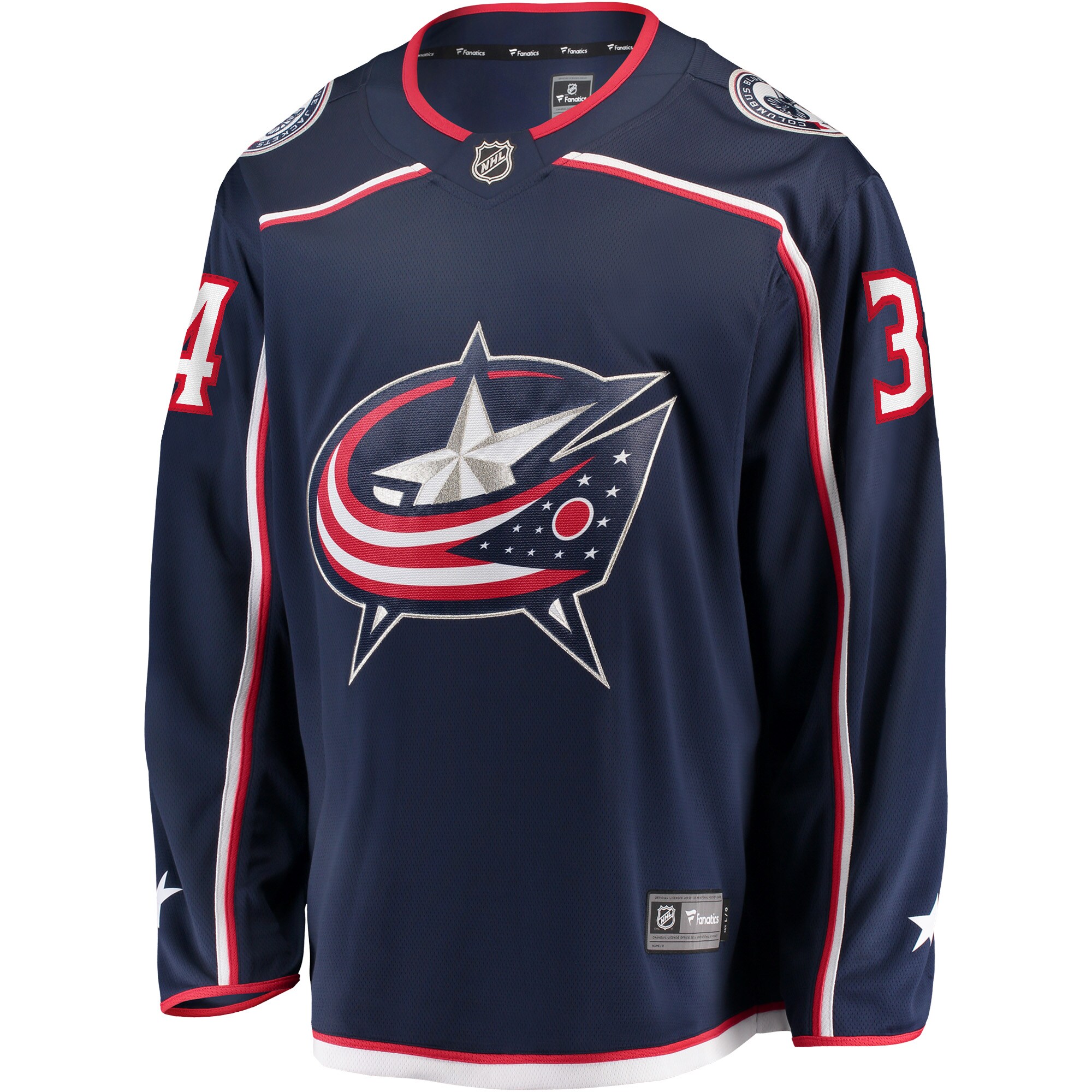 Alternative view of Men's Columbus Blue Jackets Cole Sillinger Navy Home Breakaway Player Hockey Jersey - JS919 
