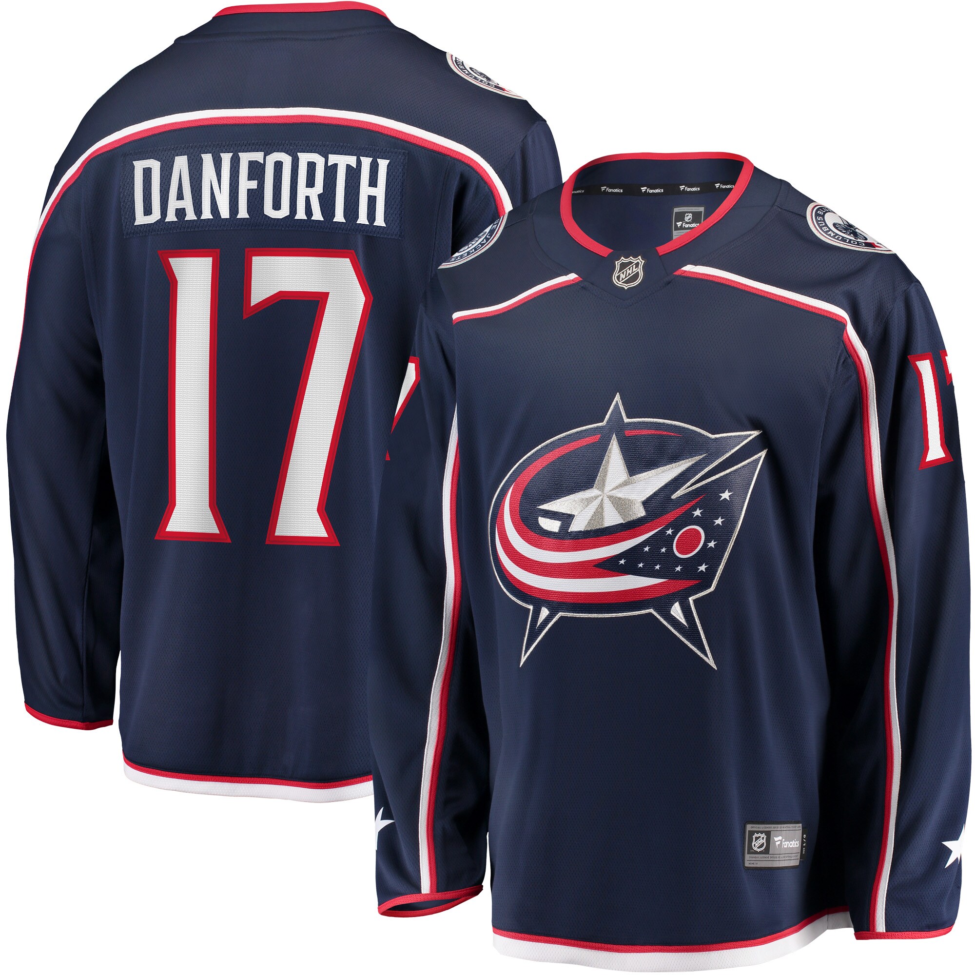 Men's Columbus Blue Jackets Justin Danforth Navy Home Breakaway Player Hockey Jersey - JS143 