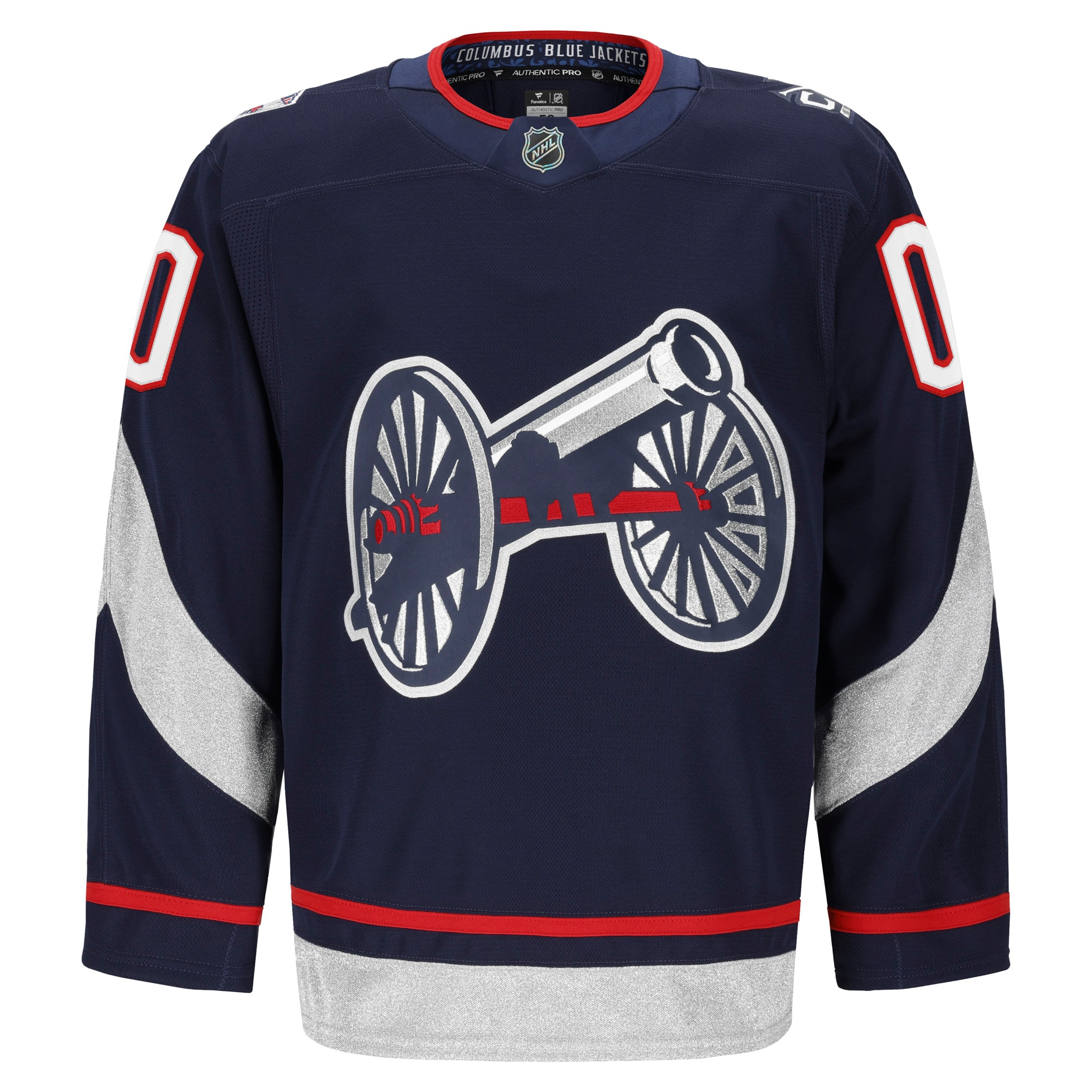 Alternative view of Men's Columbus Blue Jackets Navy 2025 NHL Stadium Series Pro Custom Jersey - JS546 
