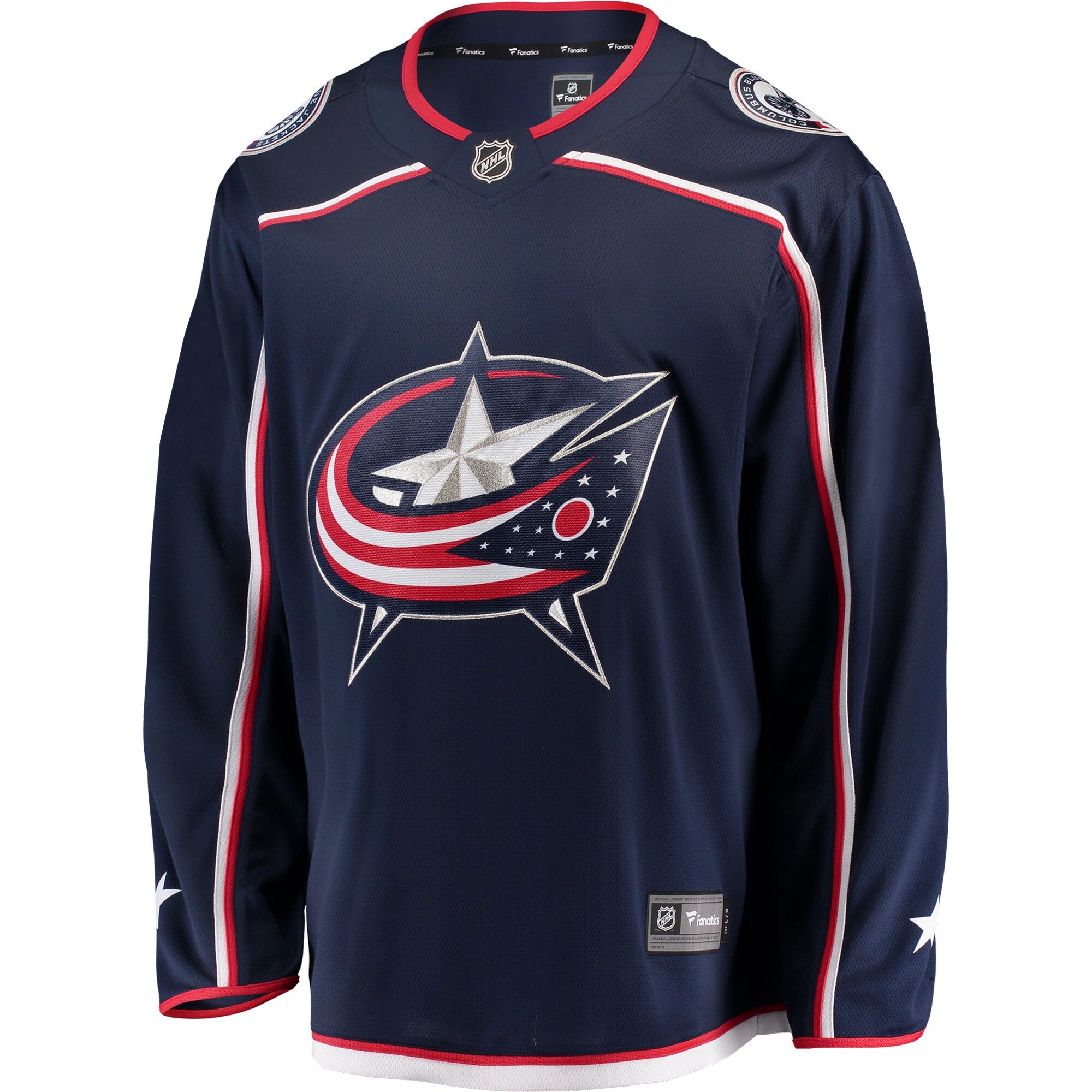 Alternative view of Men's Columbus Blue Jackets Navy Breakaway Home Jersey - JS268 