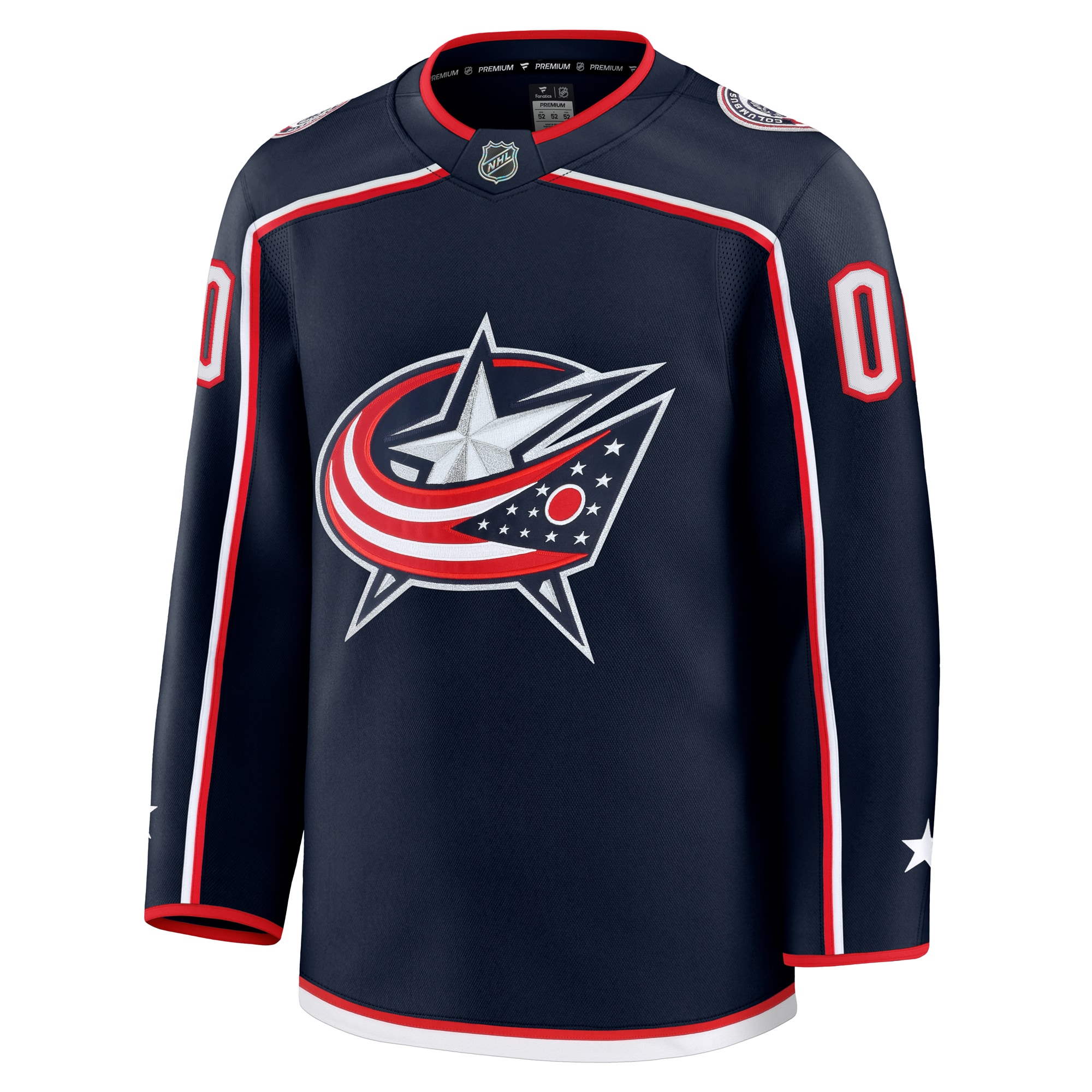 Alternative view of Men's Columbus Blue Jackets Navy Home Premium Custom Jersey - JS359 
