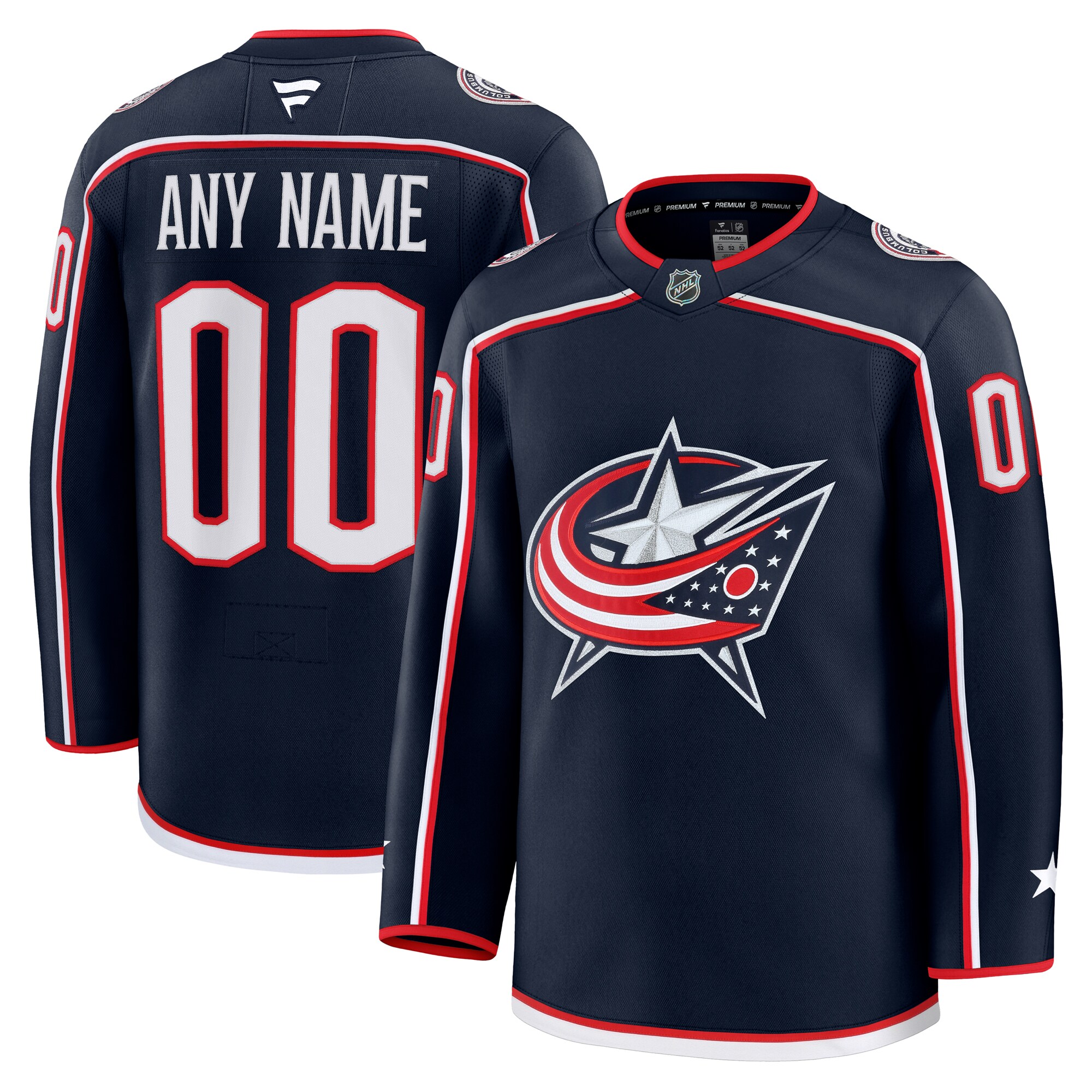 Men's Columbus Blue Jackets Navy Home Premium Custom Hockey Jersey - JS714 