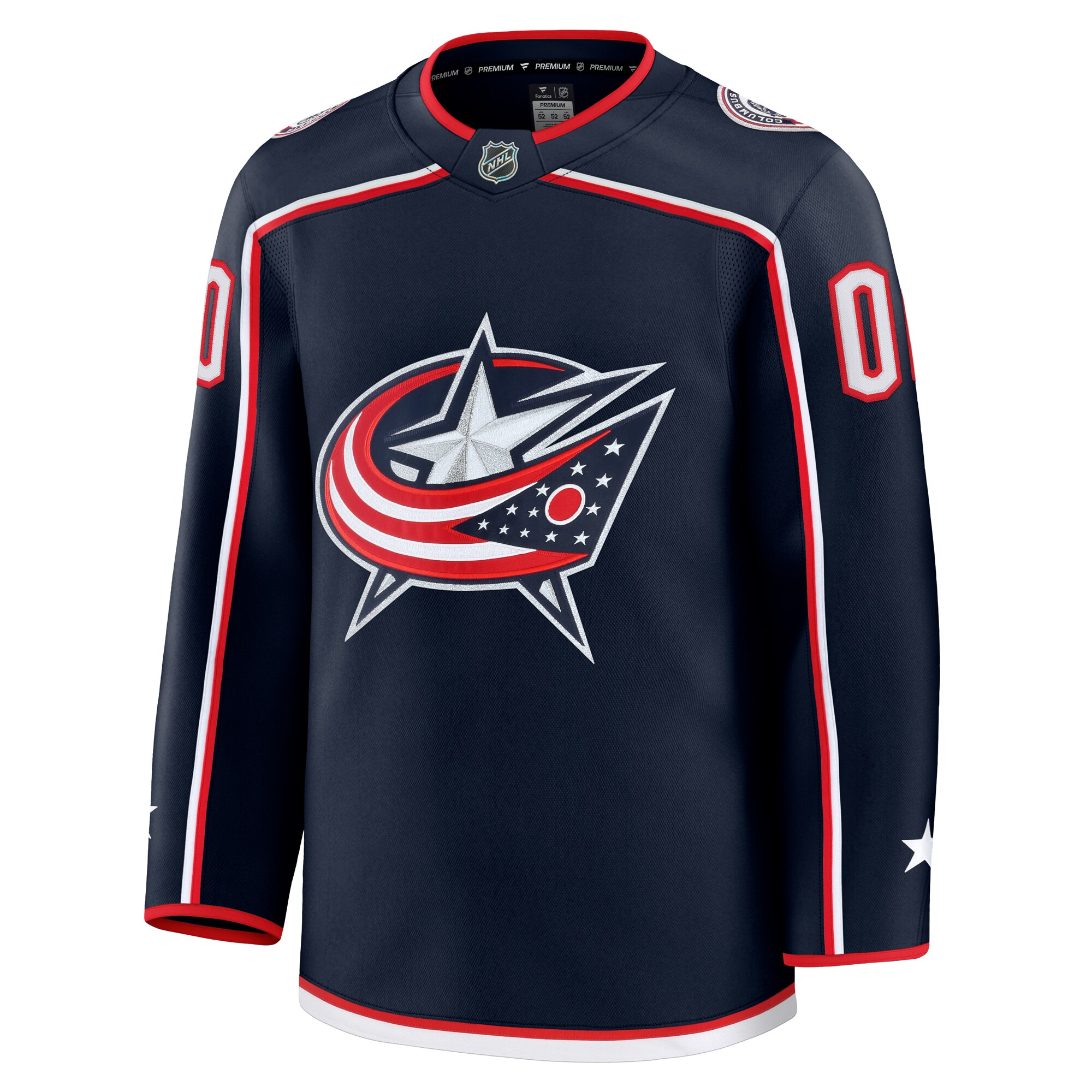 Alternative view of Men's Columbus Blue Jackets Navy Home Premium Custom Hockey Jersey - JS714 