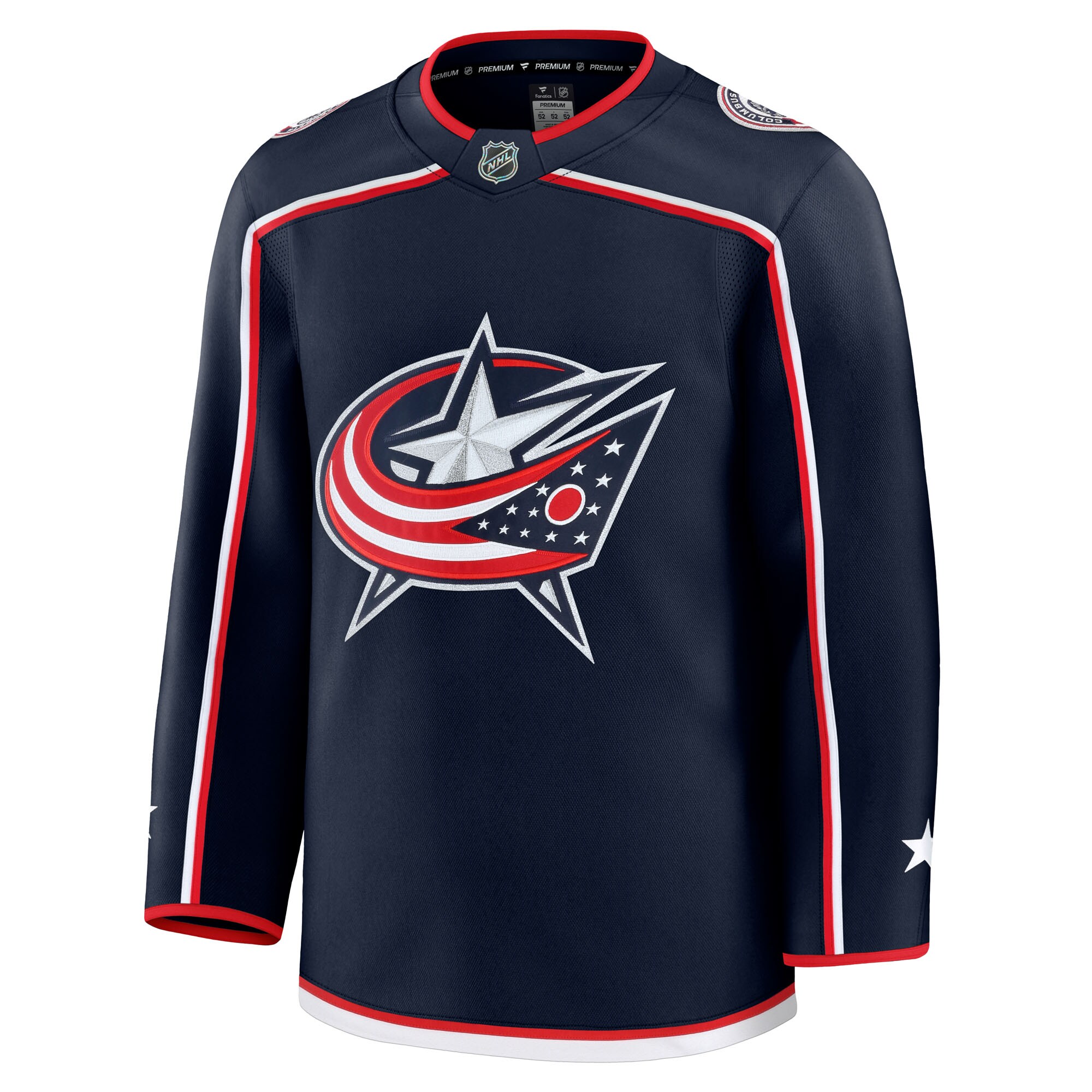 Alternative view of Men's Columbus Blue Jackets Navy Home Premium Hockey Jersey - JS381 