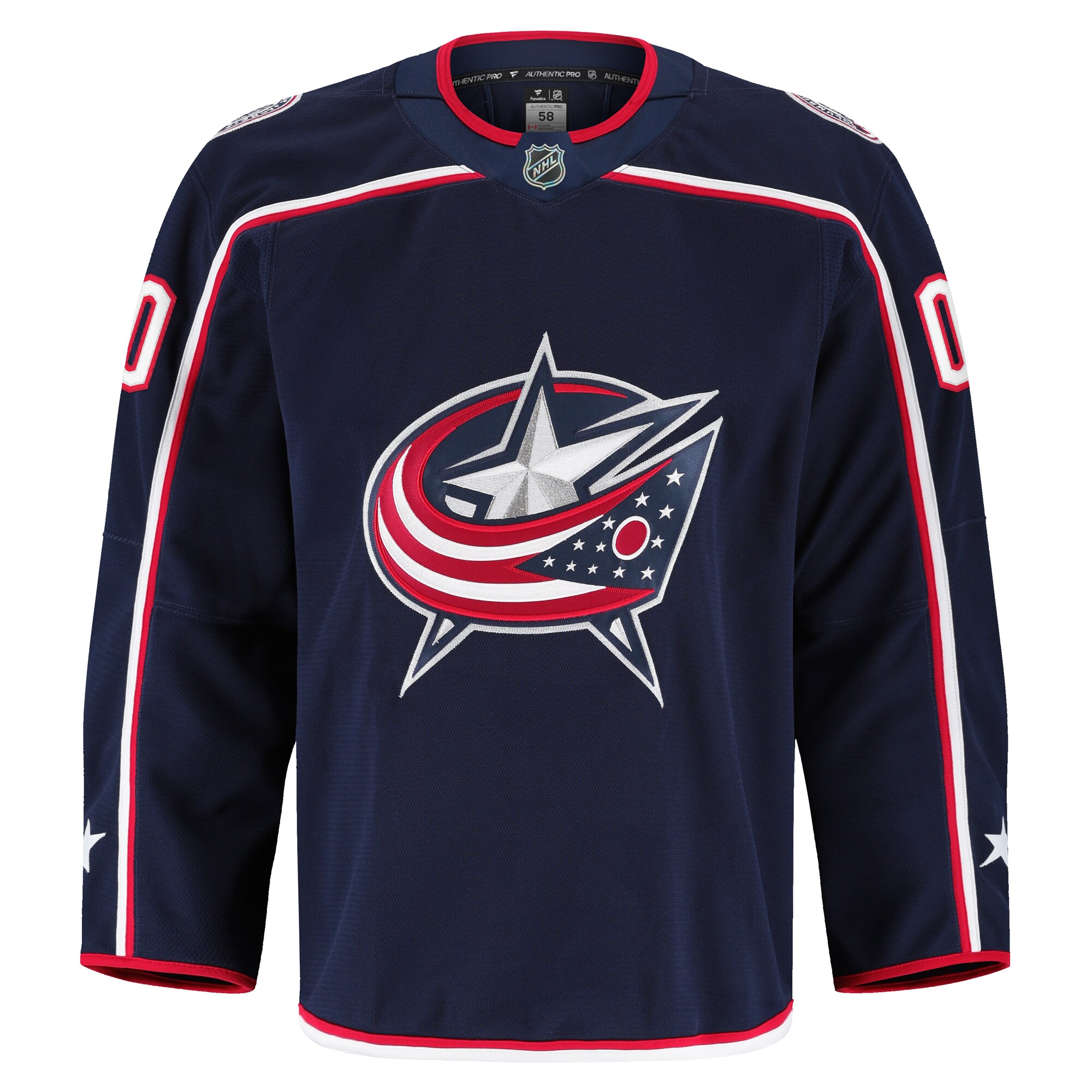 Alternative view of Men's Columbus Blue Jackets Navy Home Pro Custom Hockey Jersey - JS369 