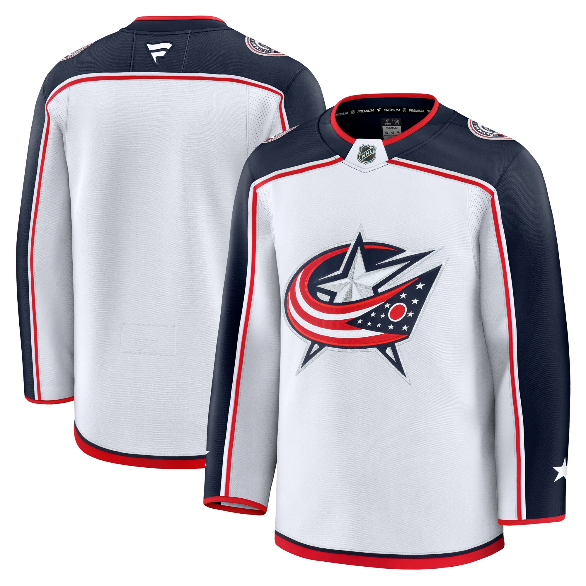 Men's Columbus Blue Jackets White Away Premium Hockey Jersey - JS538 