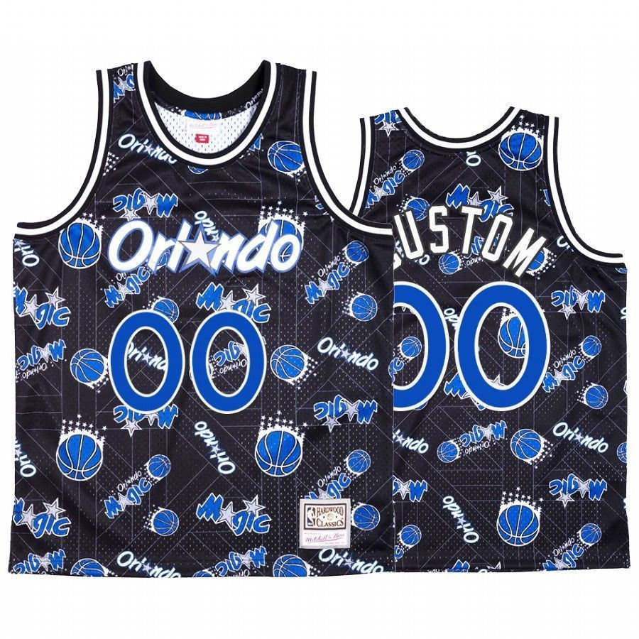 Men's Custom 00 Orlando Magic Blue Tear Up Pack Basketball Jersey - JS824 