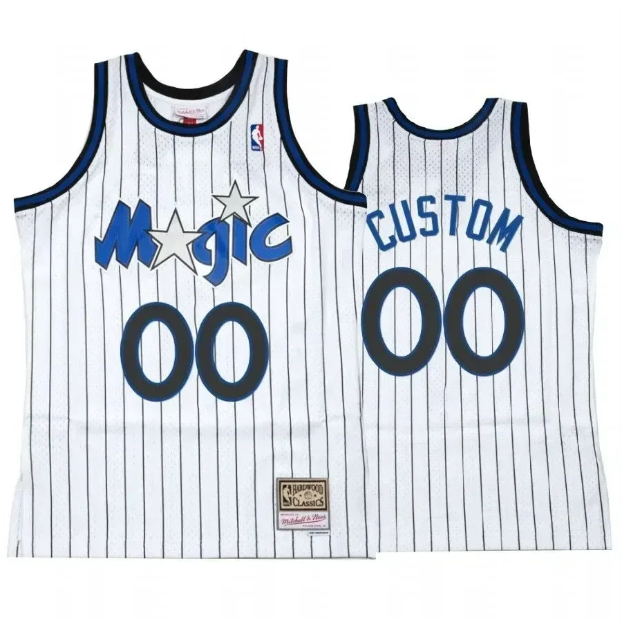 Men's Custom 00 Orlando Magic White Hardwood Classics Basketball Jersey - JS310 
