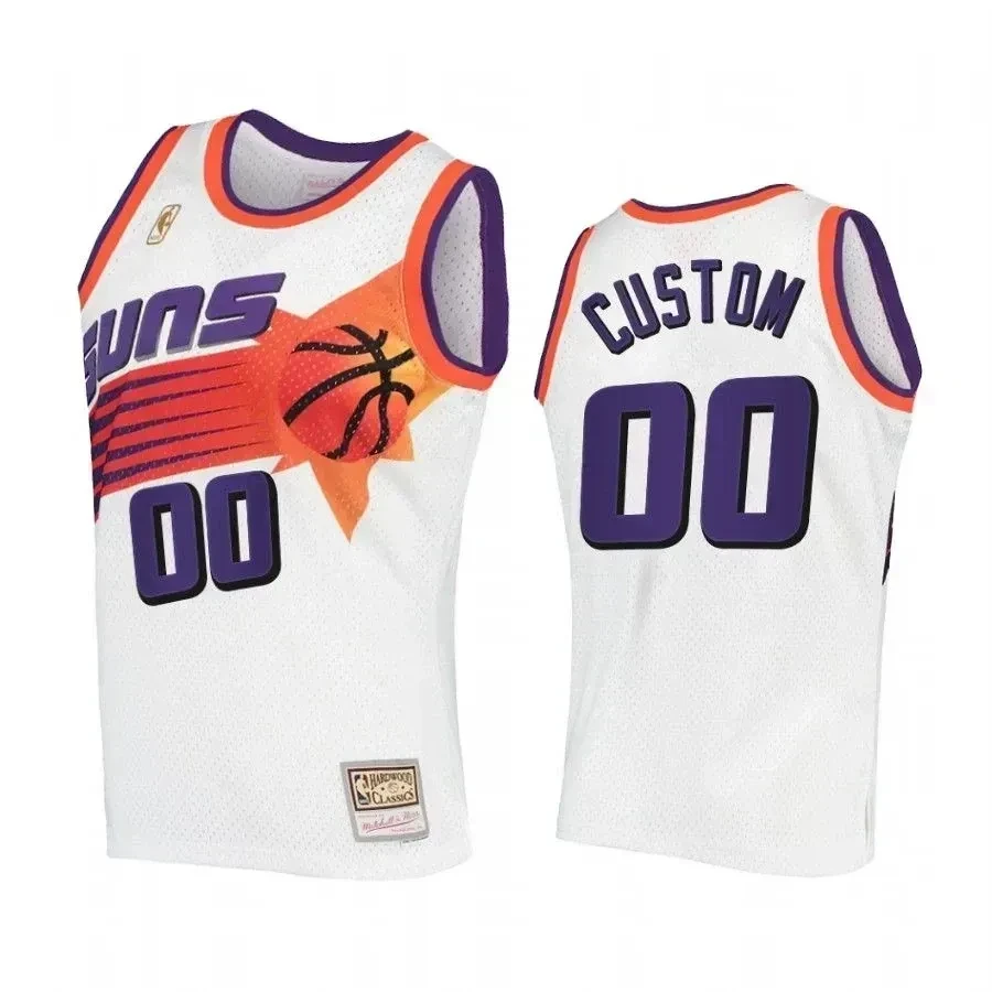 Men's Custom 00 Phoenix Suns Hardwood Classics Jersey White - JS140 