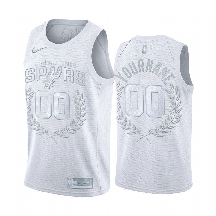 Men's Custom 00 San Antonio Spurs White Glory Awards Basketball Jersey - JS731 