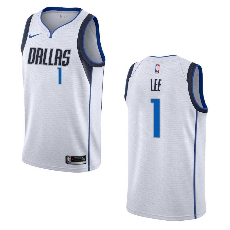 Men's Dallas Mavericks 1 Courtney Lee Association Swingman Basketball Jersey - White - JS393 