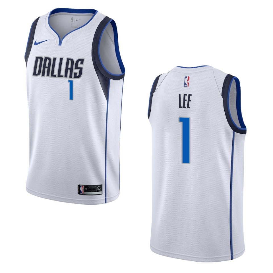 Men's Dallas Mavericks #1 Courtney Lee Association Swingman Basketball Jersey - White