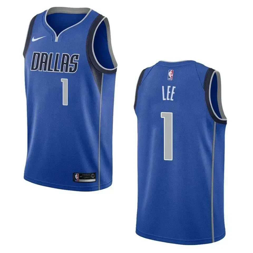 Men's Dallas Mavericks 1 Courtney Lee Icon Swingman Basketball Jersey - Blue - JS398 