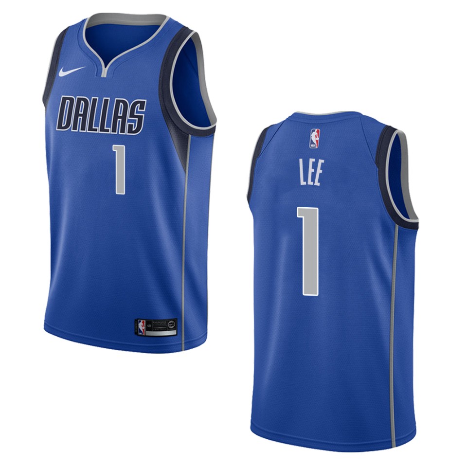 Men's Dallas Mavericks #1 Courtney Lee Icon Swingman Basketball Jersey - Blue