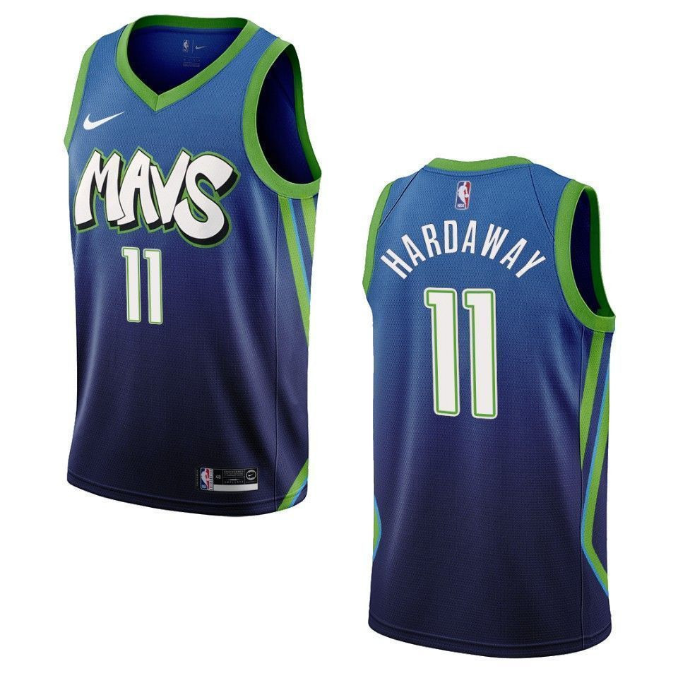Men's Dallas Mavericks 11 Tim Hardaway Jr. City Edition Swingman Basketball Jersey - Blue - JS684 