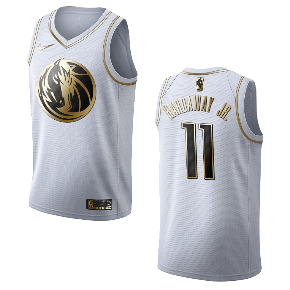 Men’s Dallas Mavericks #11 Tim Hardaway Jr. Golden Edition Basketball Jersey – White
