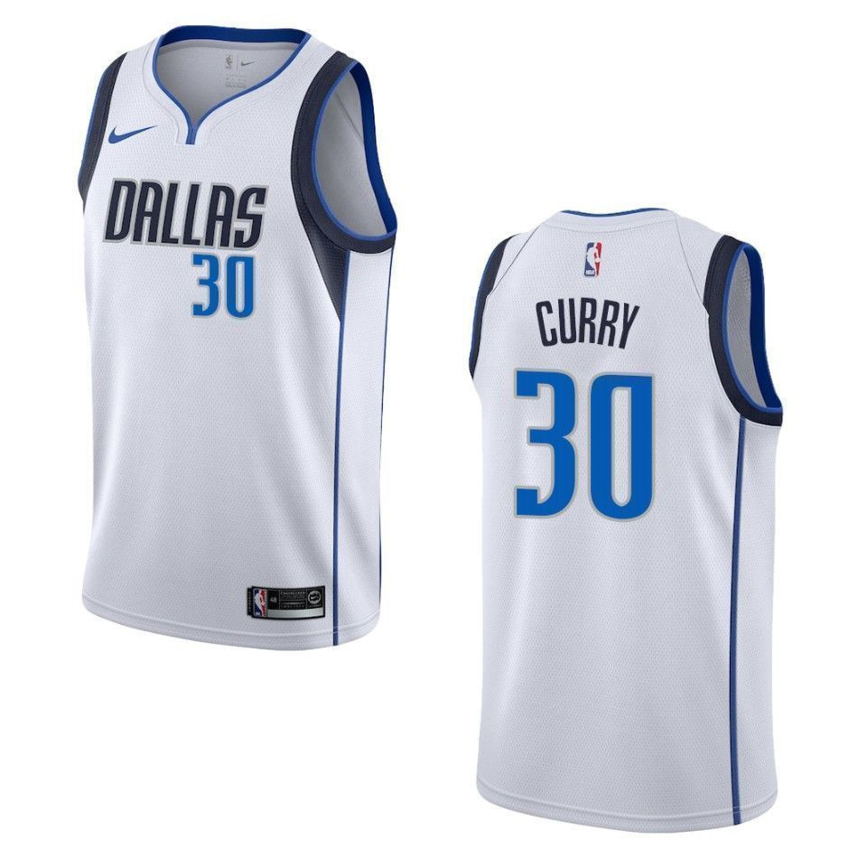 Men's Dallas Mavericks 30 Seth Curry Association Swingman Basketball Jersey - White - JS589 