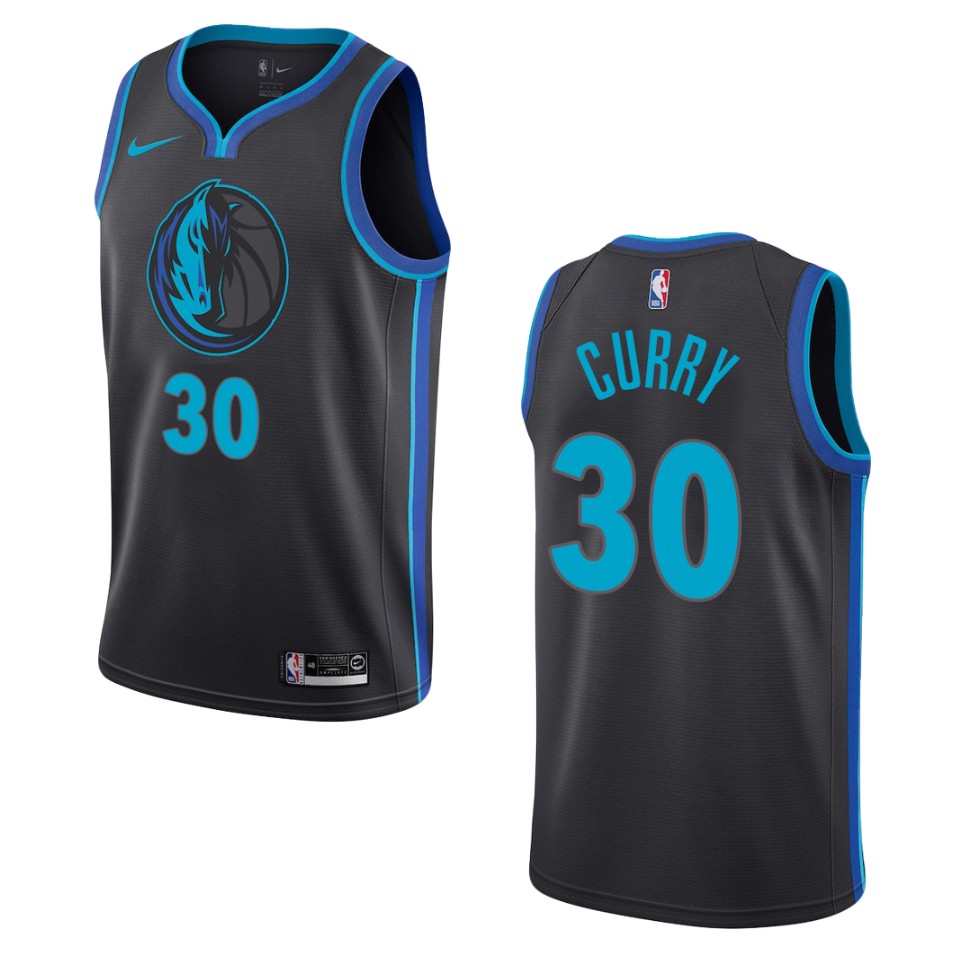 Men's Dallas Mavericks #30 Seth Curry City Swingman Basketball Jersey - Black